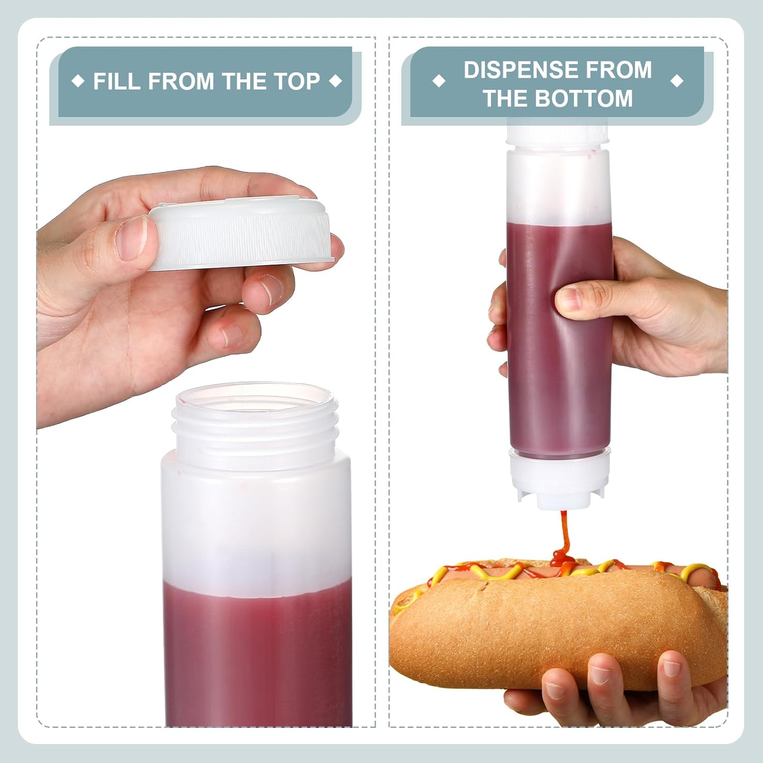 Effortlessly Refill Your Condiment Squeeze Bottles with No Leak Performance