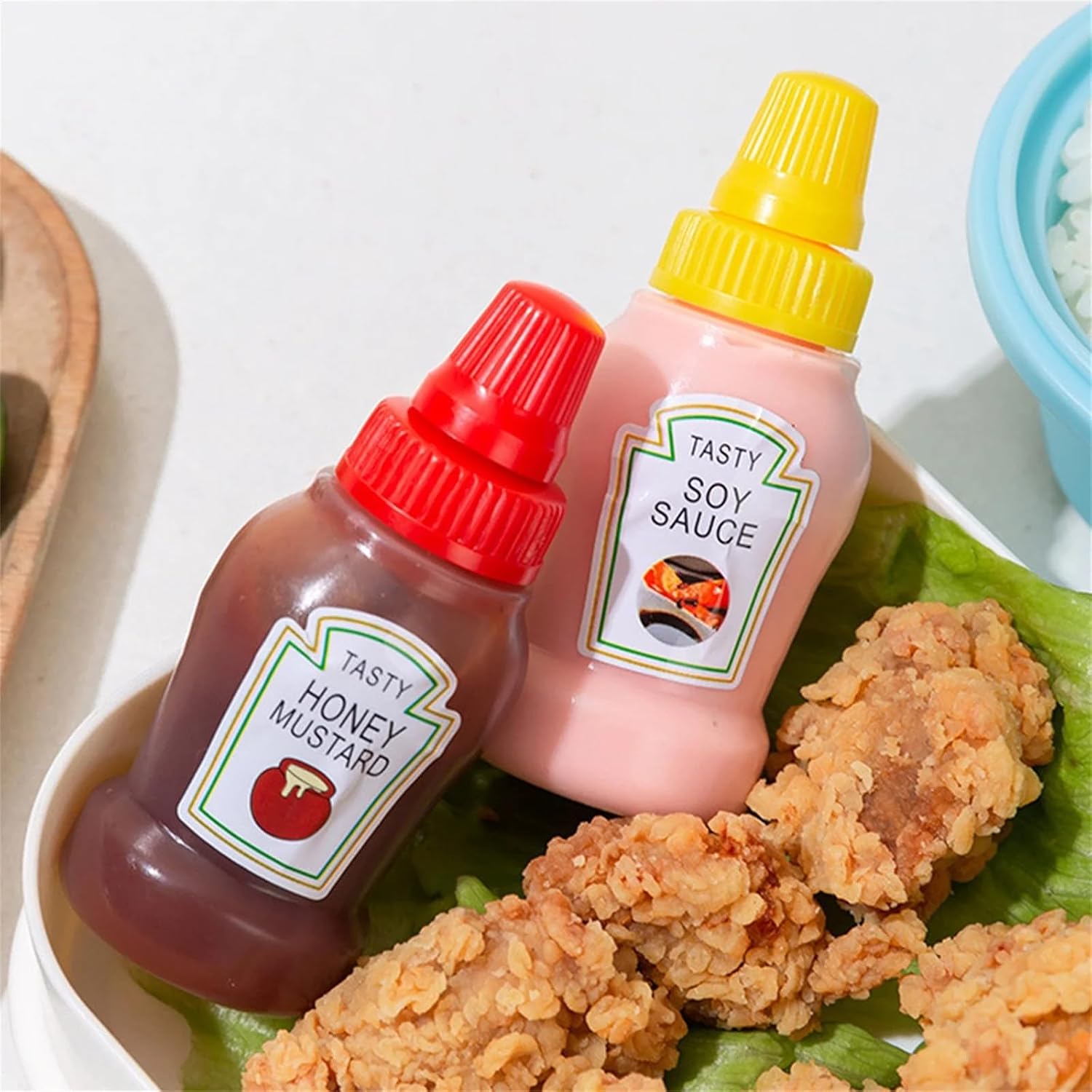4 Pcs Mini Ketchup Bottles 25ml