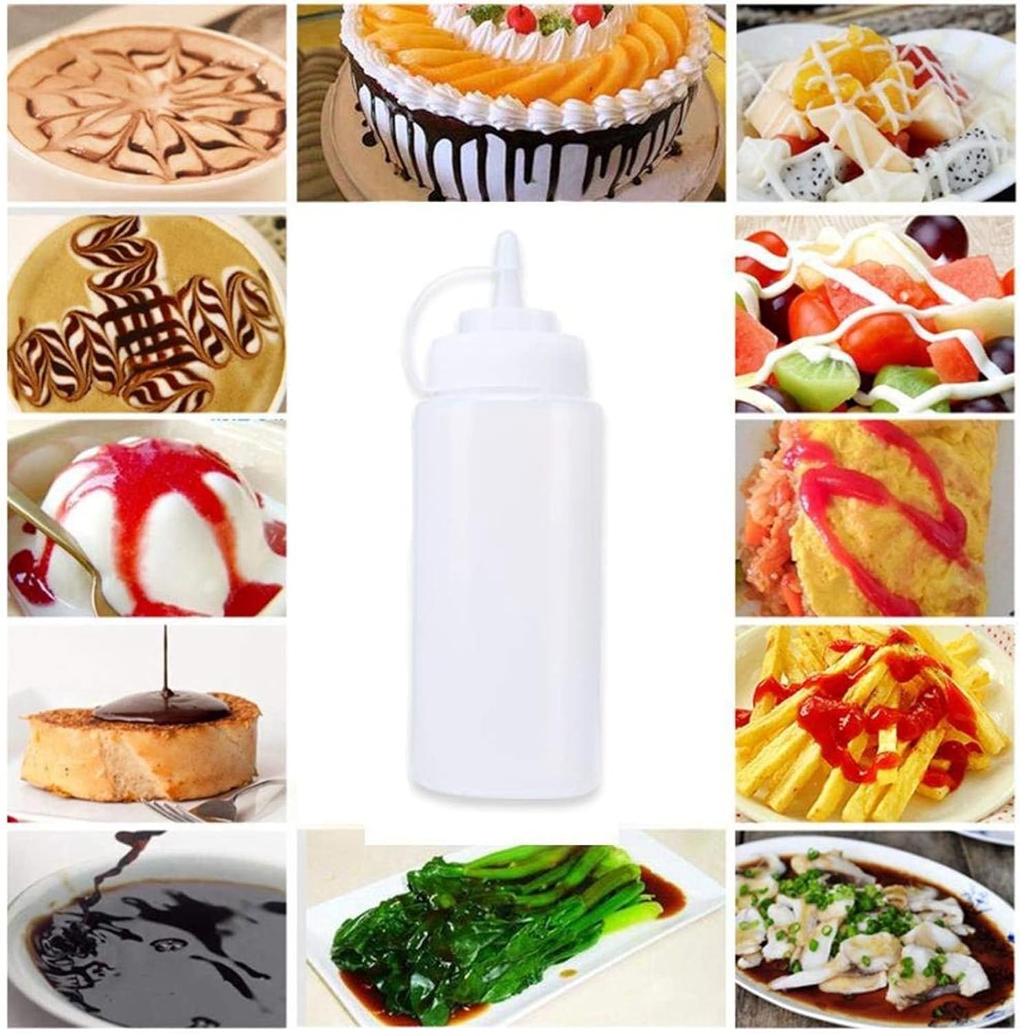 Condiment Squeeze Bottles - 8 oz Empty with Tips