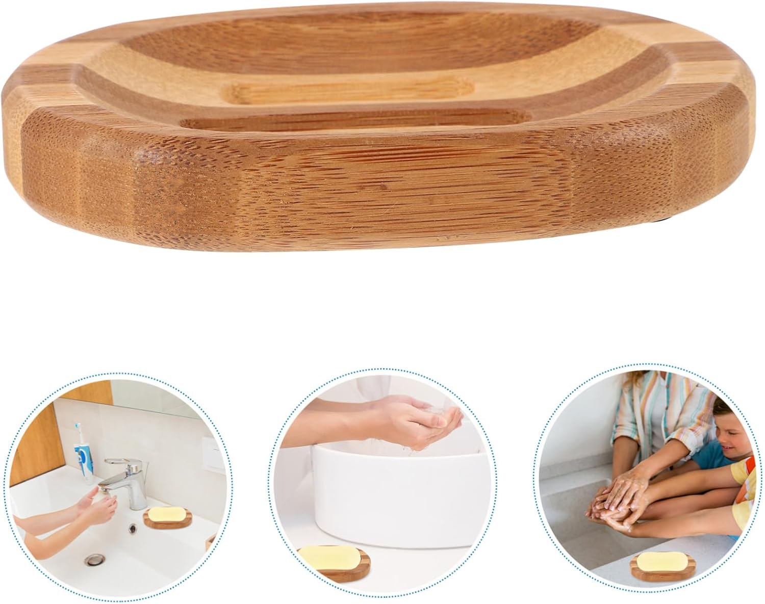 IWOWHERO Zebra Pattern Wooden Soap Dish - Modern Bathroom Kitchen Organizer