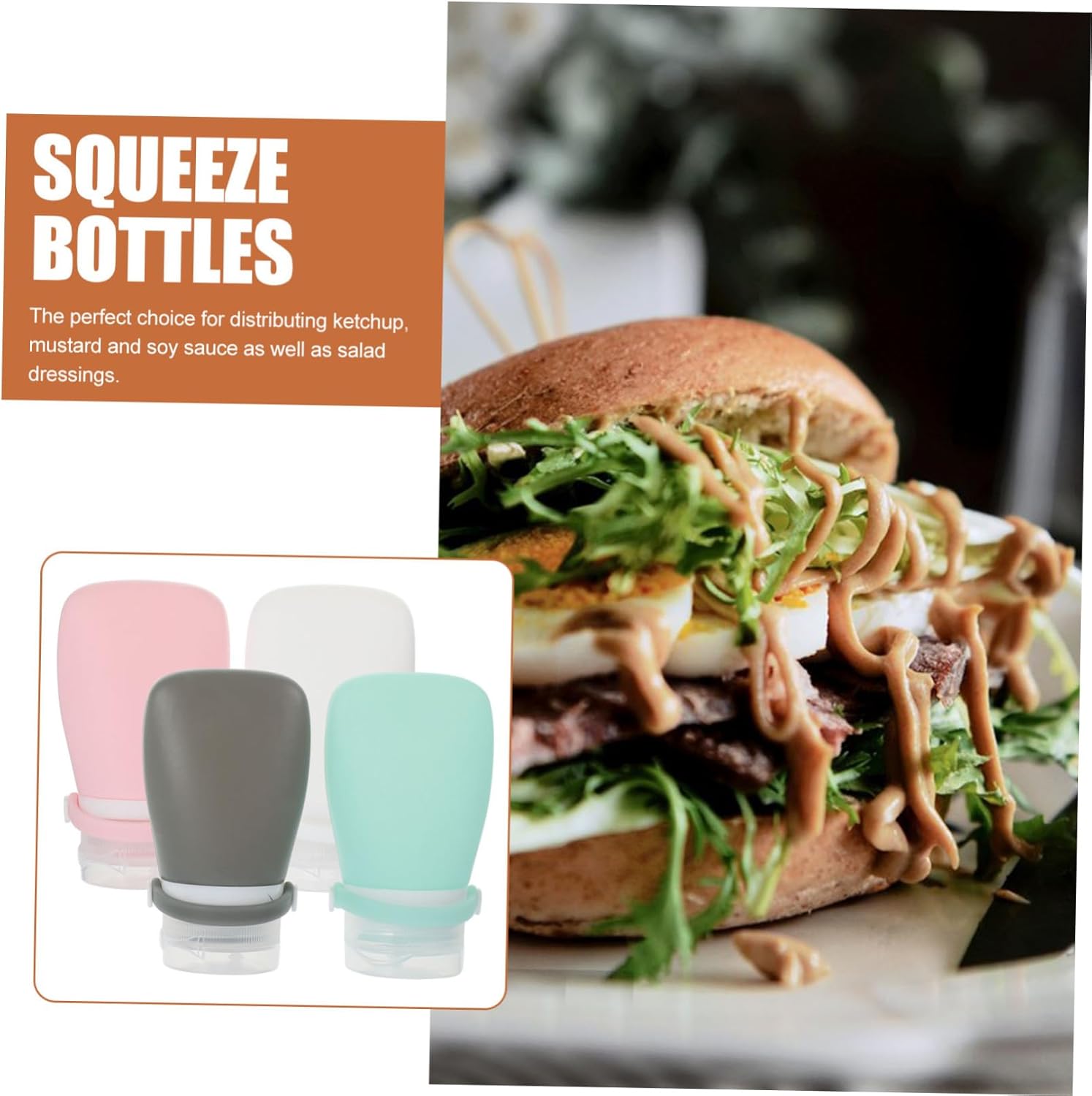 4-Pack Empty Ketchup Squeeze Bottles
