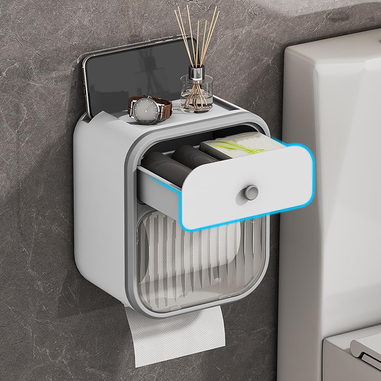 Generic Waterproof Toilet Paper Holder Wall-Mounted