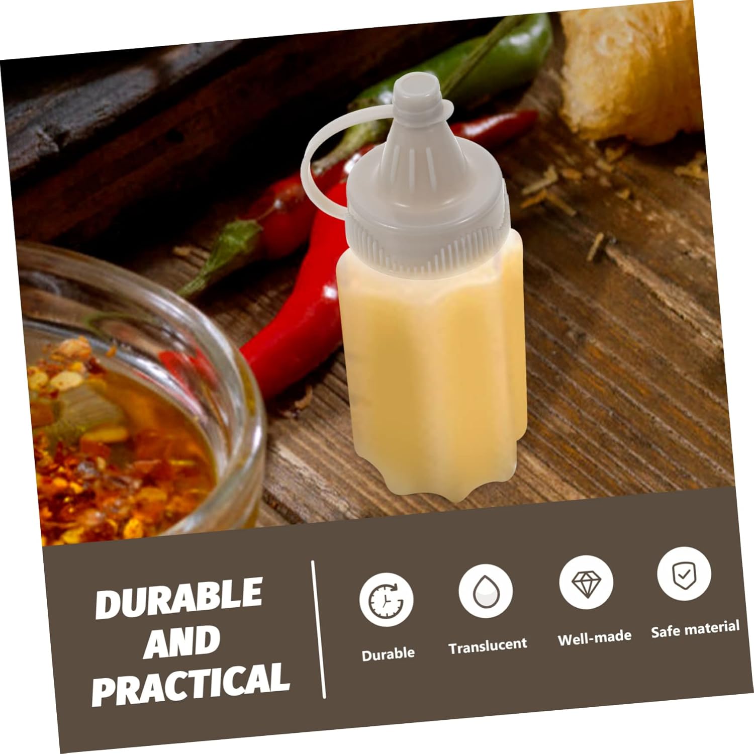 8 Pcs Condiment Squeeze Bottles Set for Kitchen