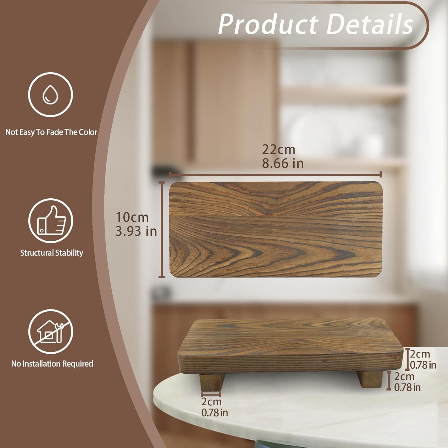 YITOBA Wooden Bathroom Counter Tray