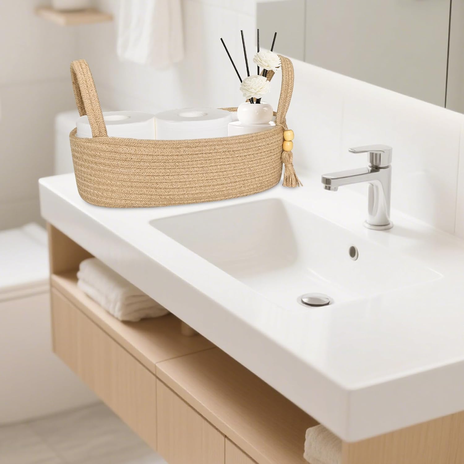 Boho-Style Storage Basket for Toiletries