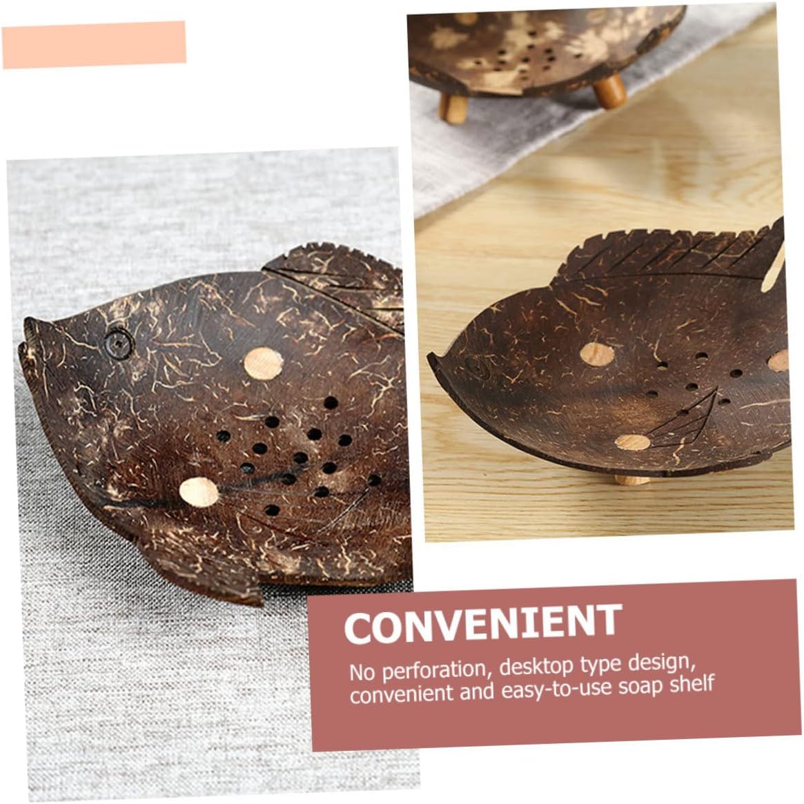 Cute Pet Bowl Holder Coconut Shell Design