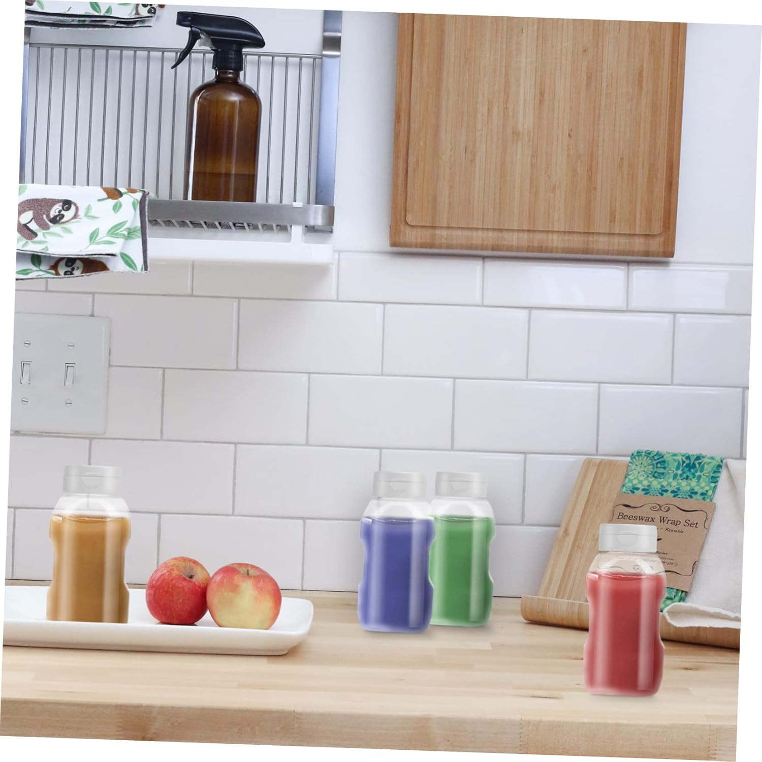 4-Piece Condiment Squeeze Bottles with Caps