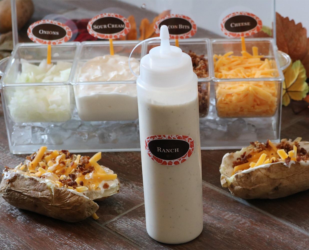 Oaklyn Squeeze Bottles 8oz 6 PackReusable Condiment Bottles