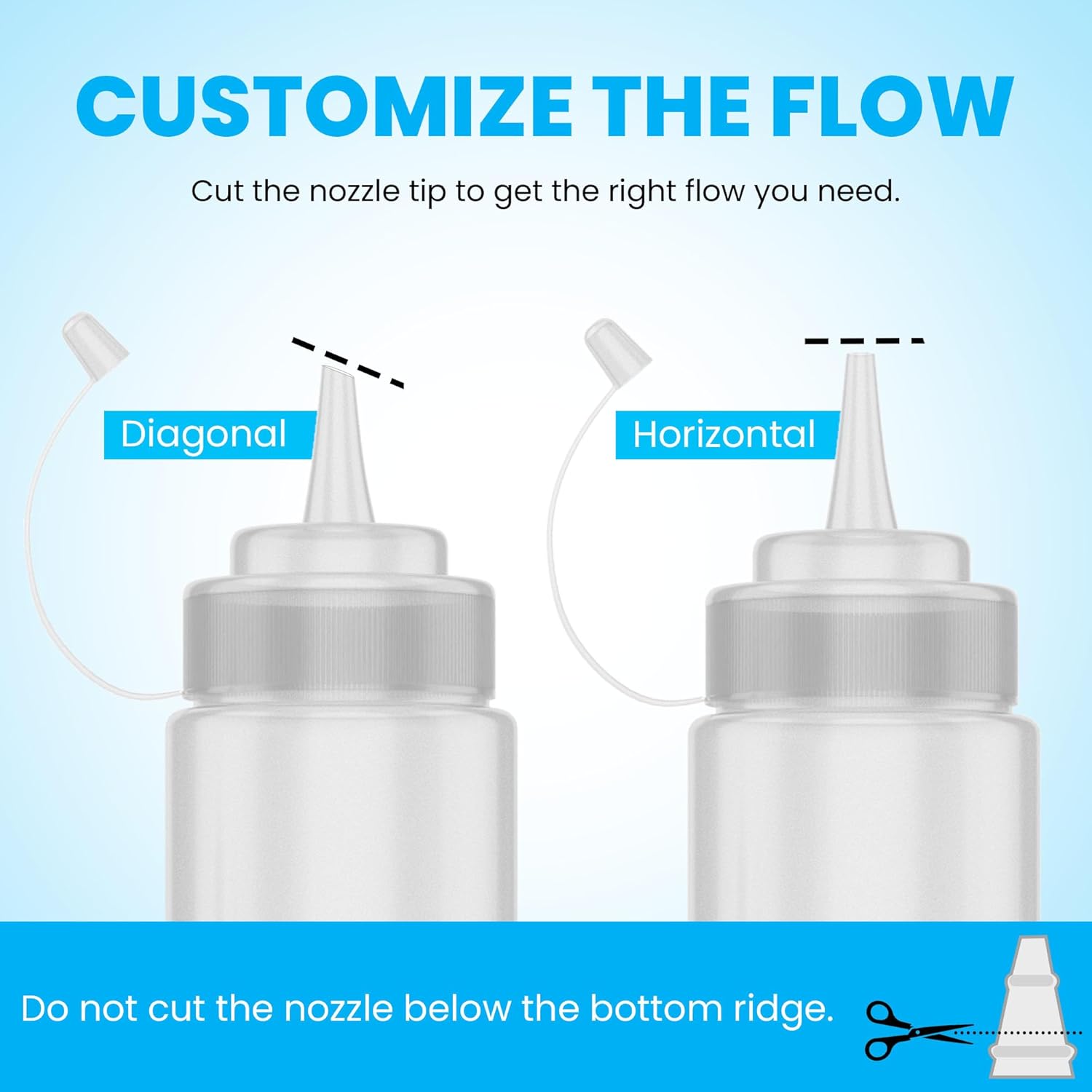 Oaklyn Squeeze Bottles 8oz 6 PackReusable Condiment Bottles
