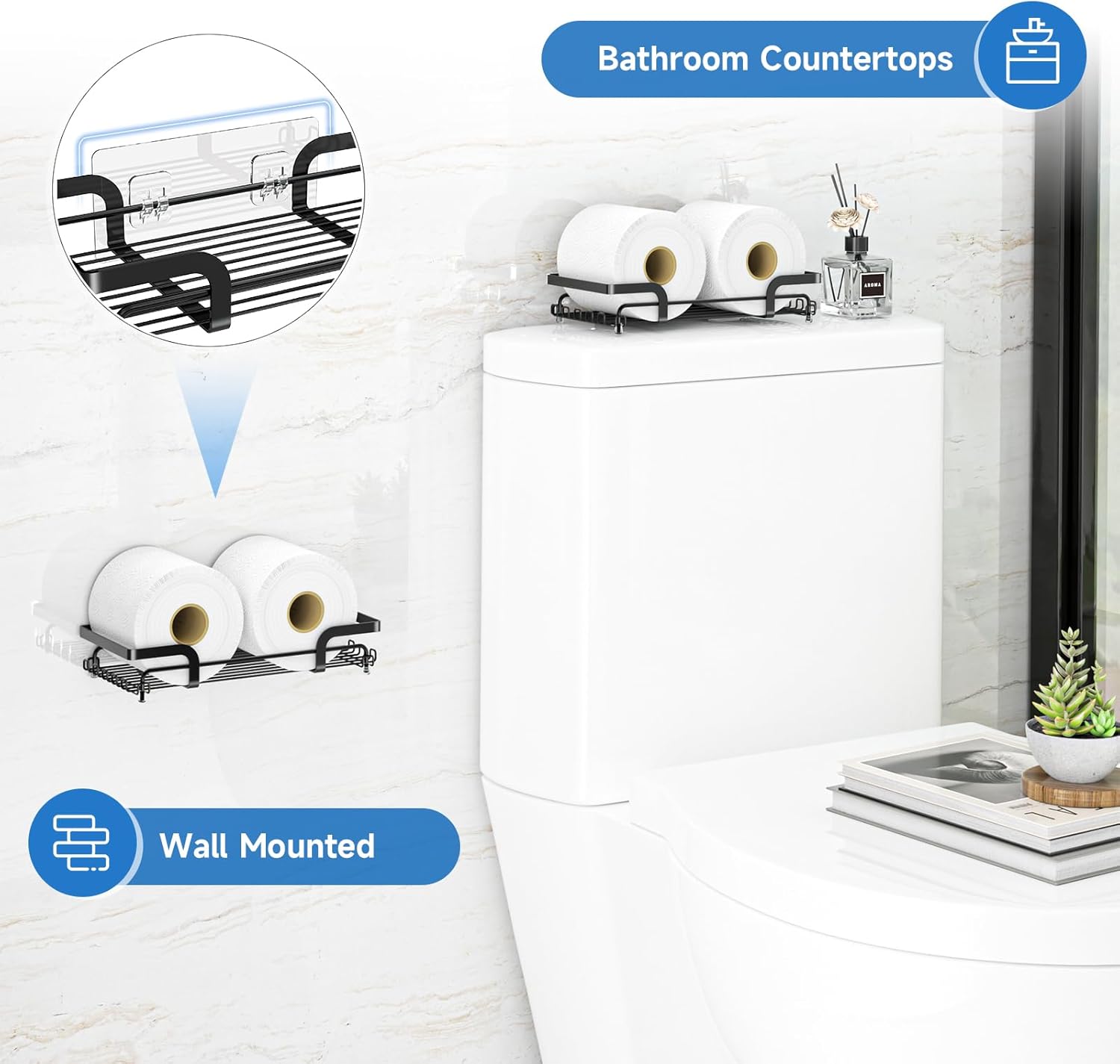 XILIMEN Toilet Paper Storage Holder Metal Vanity Tray