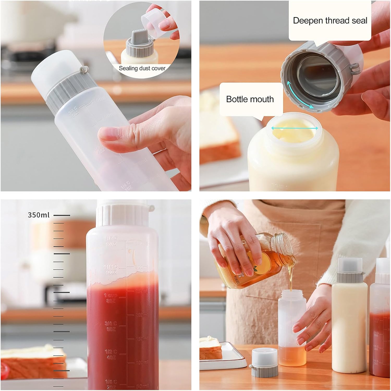 Keep Ketchup Mustard Syrup Organized with the Natures Choice Condiment Squeeze Bottle