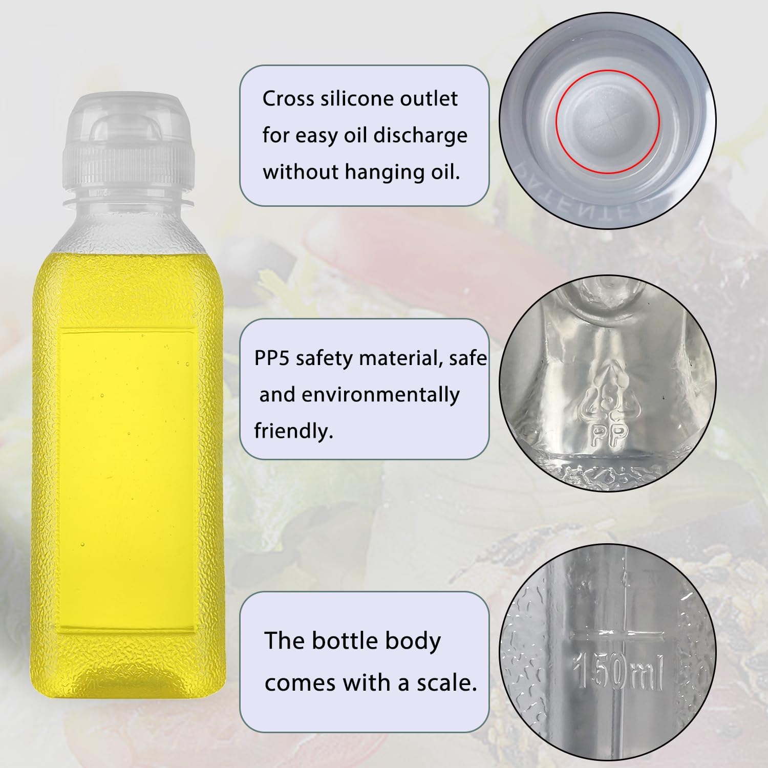 RAMFIYN 6-Pack Condiment Squeeze Bottles