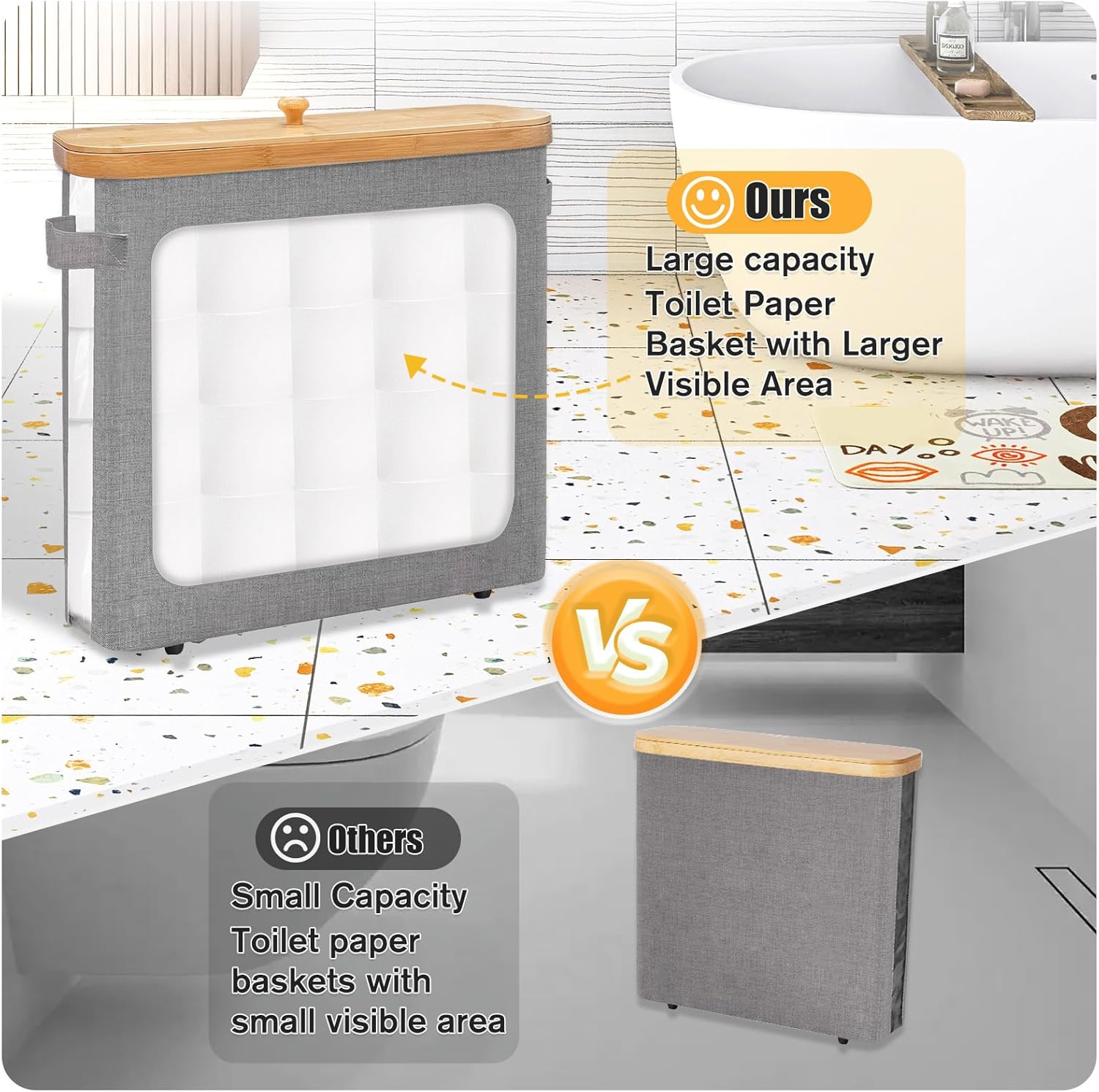Stylish Durable Space-Saving Toilet Paper Organizer