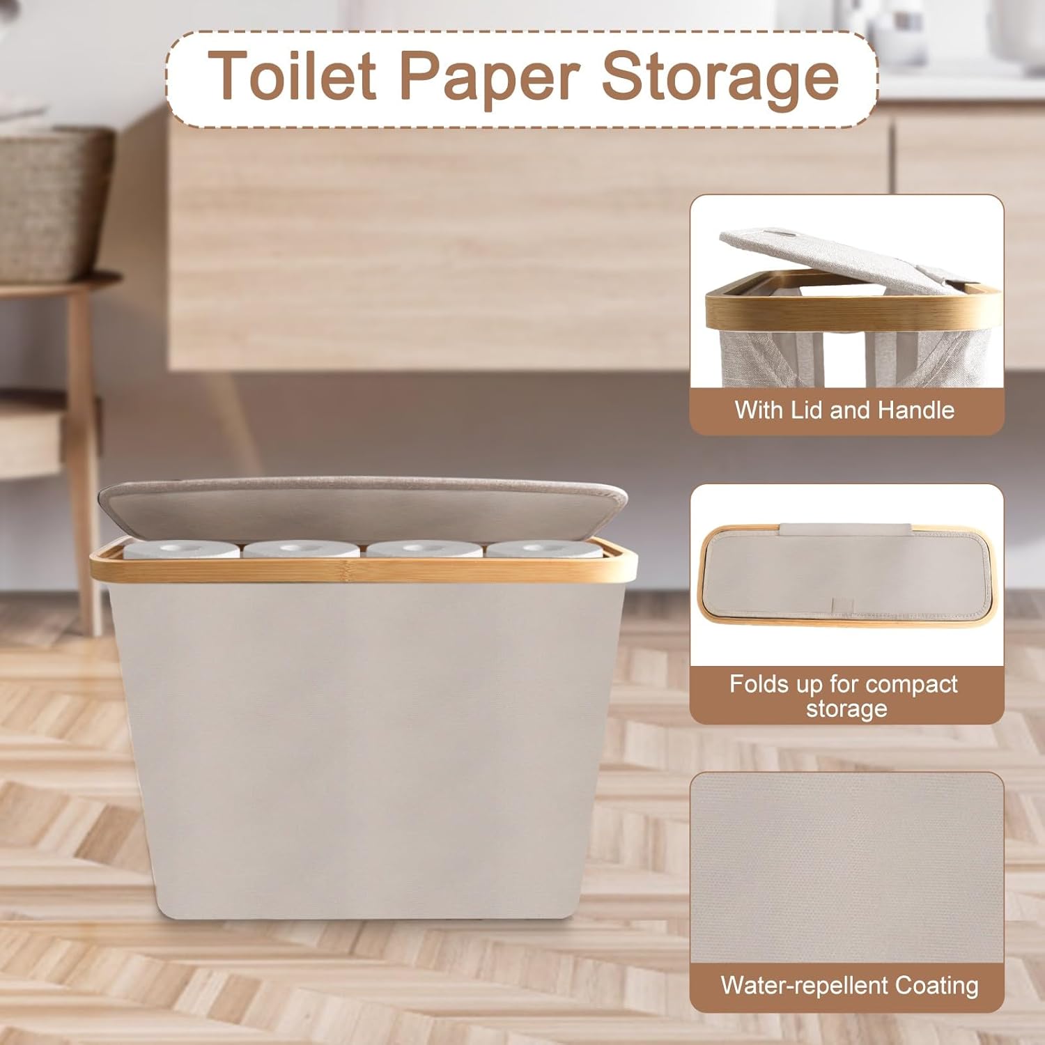 30L Toilet Paper Storage Basket 12 Rolls 30L Capacity