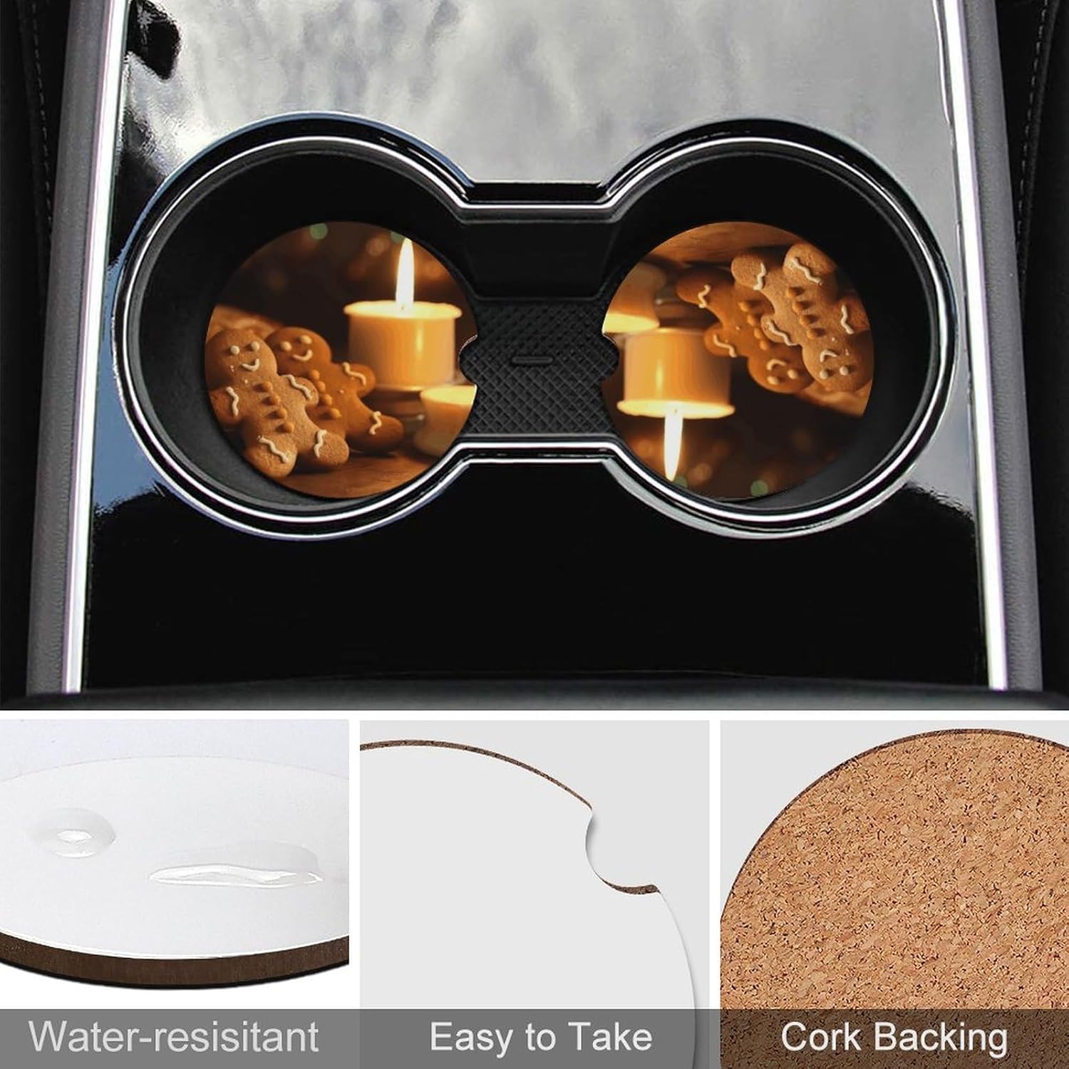 6-Piece Car Coasters for Cup Holders