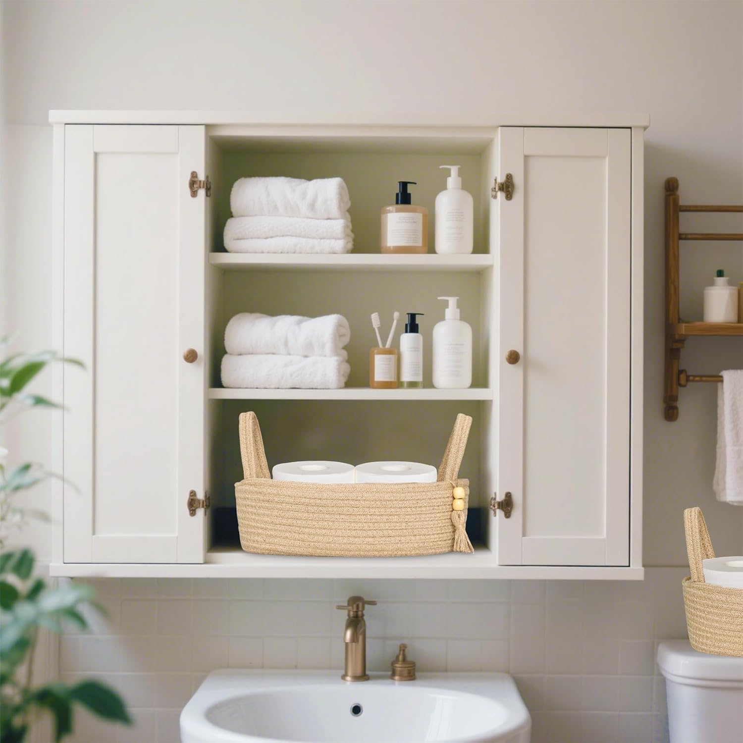 Boho-Style Storage Basket for Toiletries
