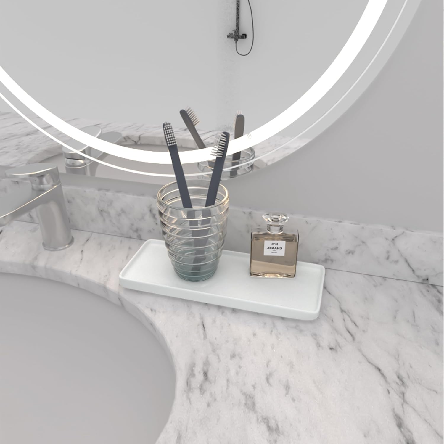 YEECOPON Premium Ceramic Bathroom Tray