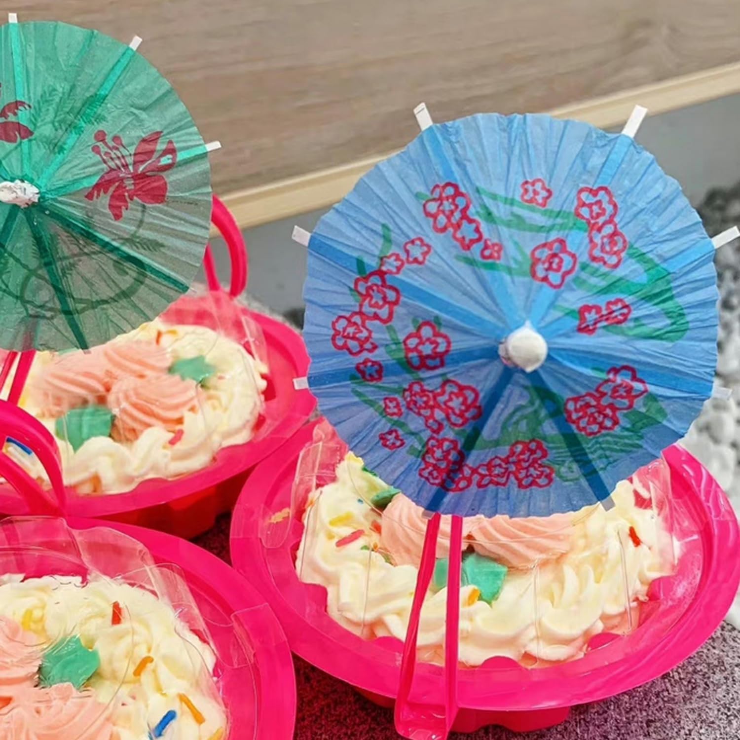 Stylish 50-Pack Umbrella Cocktail Picks for tropical parties