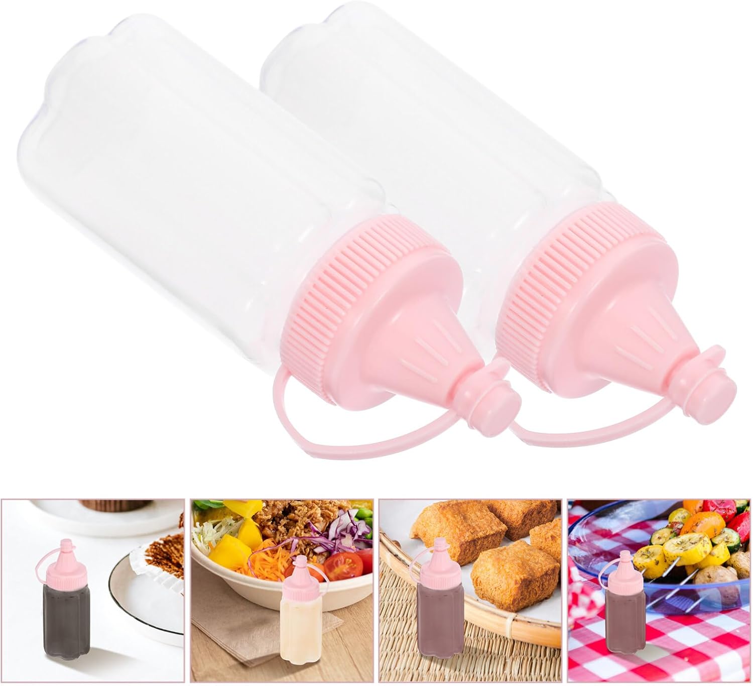 4-Pack of Sturdy 60ml Sauce Squeeze Bottles for Home Use