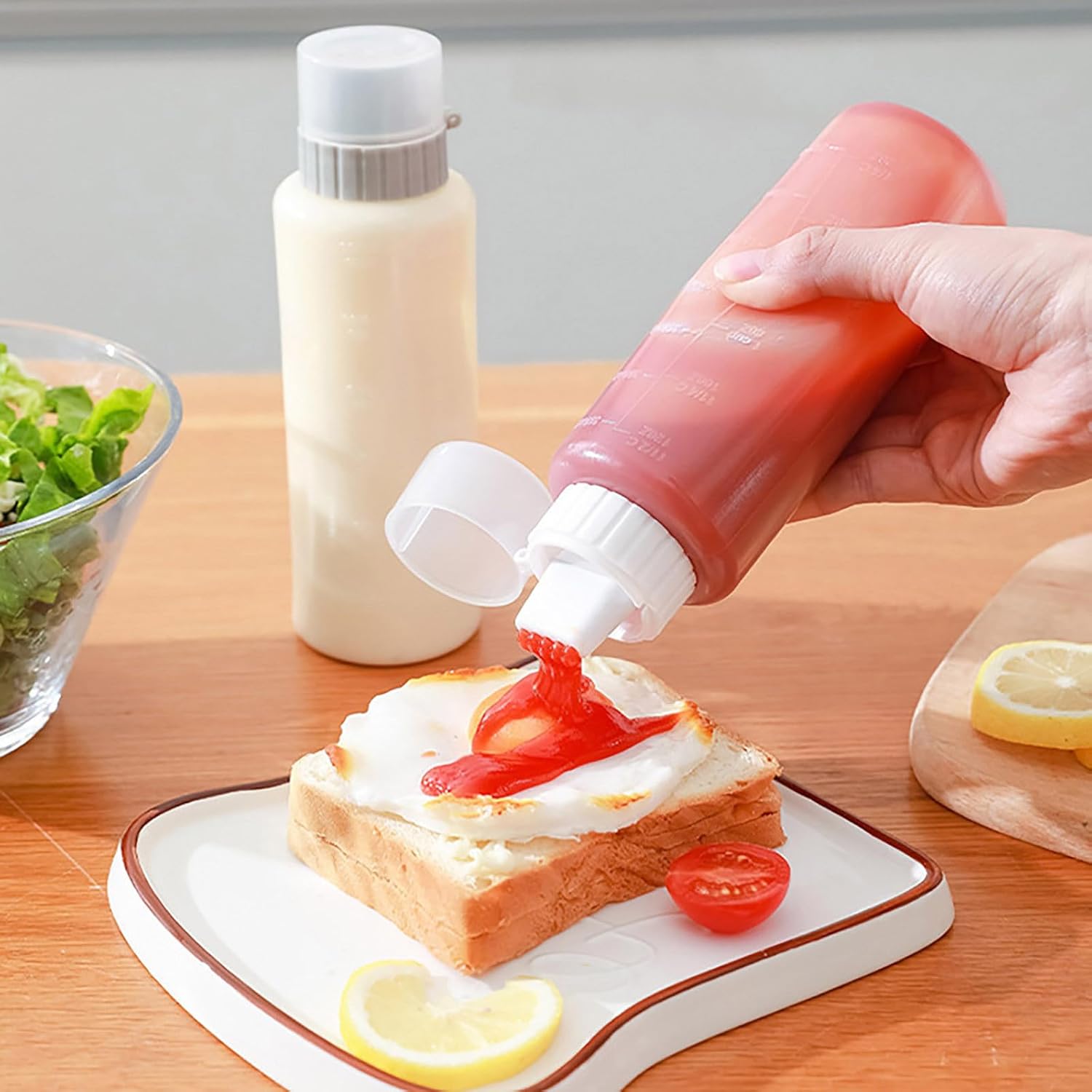 Keep Ketchup Mustard Syrup Organized with the Natures Choice Condiment Squeeze Bottle