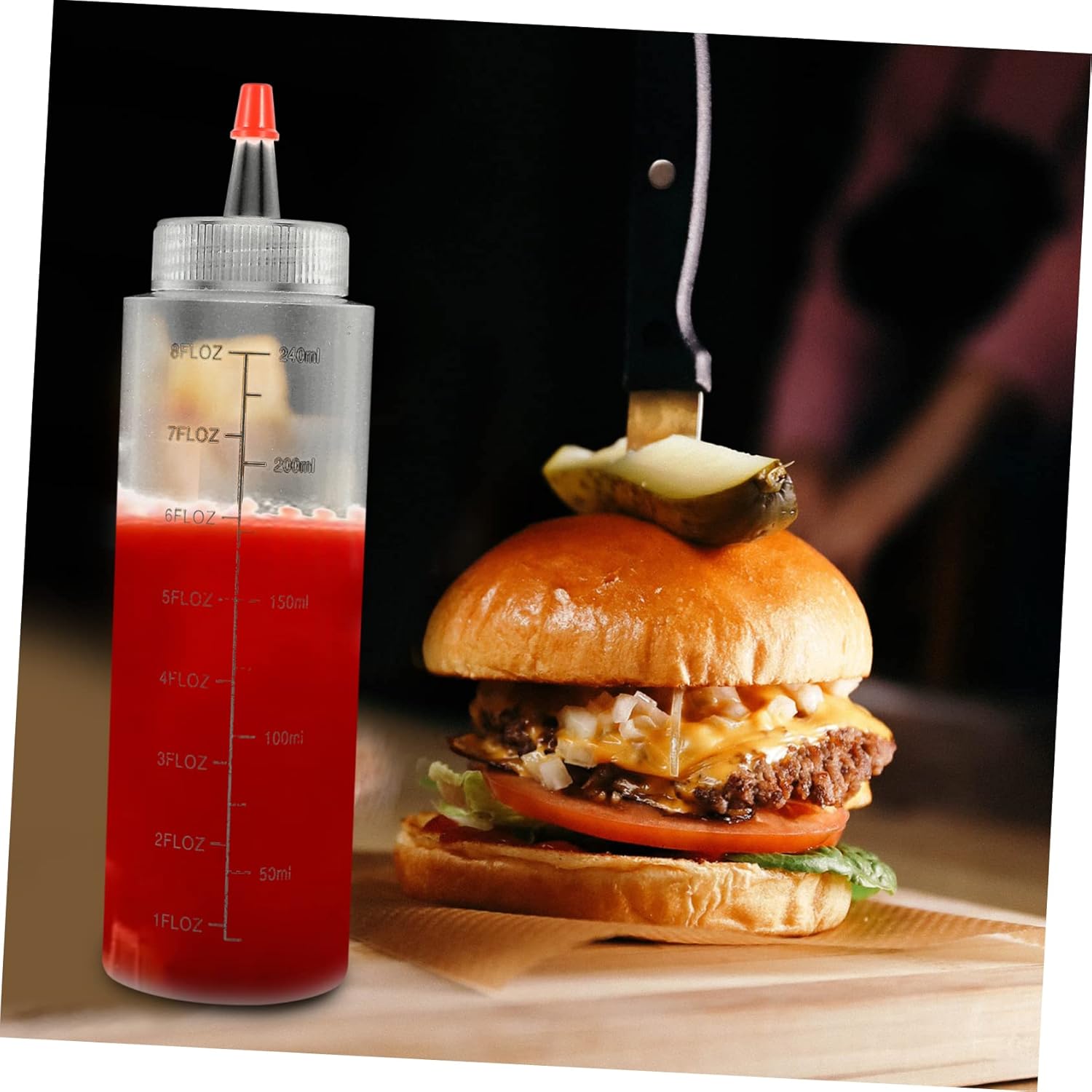 VOSAREA 240ml Graduation Squeeze Sauce Bottles