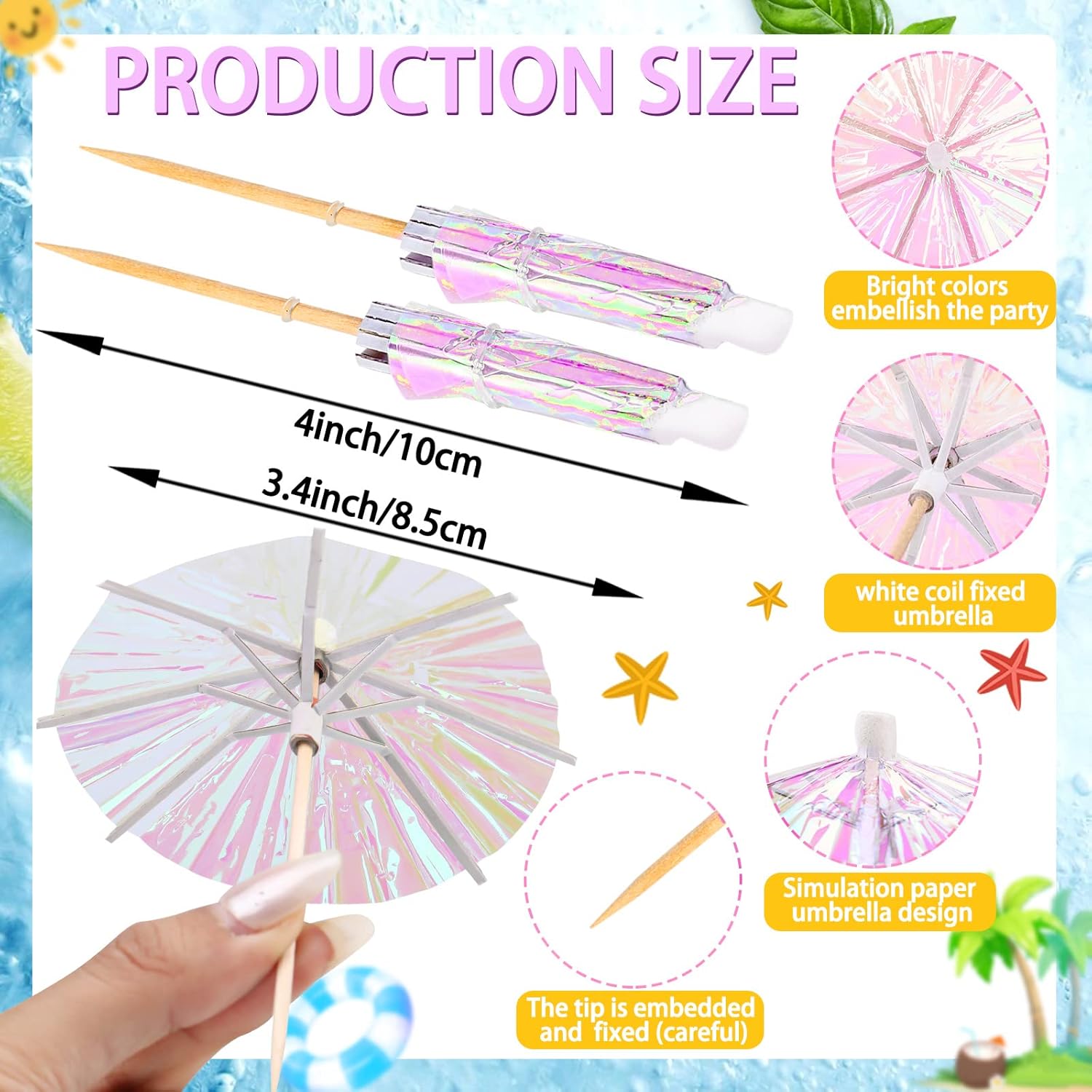 Didaey 50-Piece tropical Cocktail Umbrellas