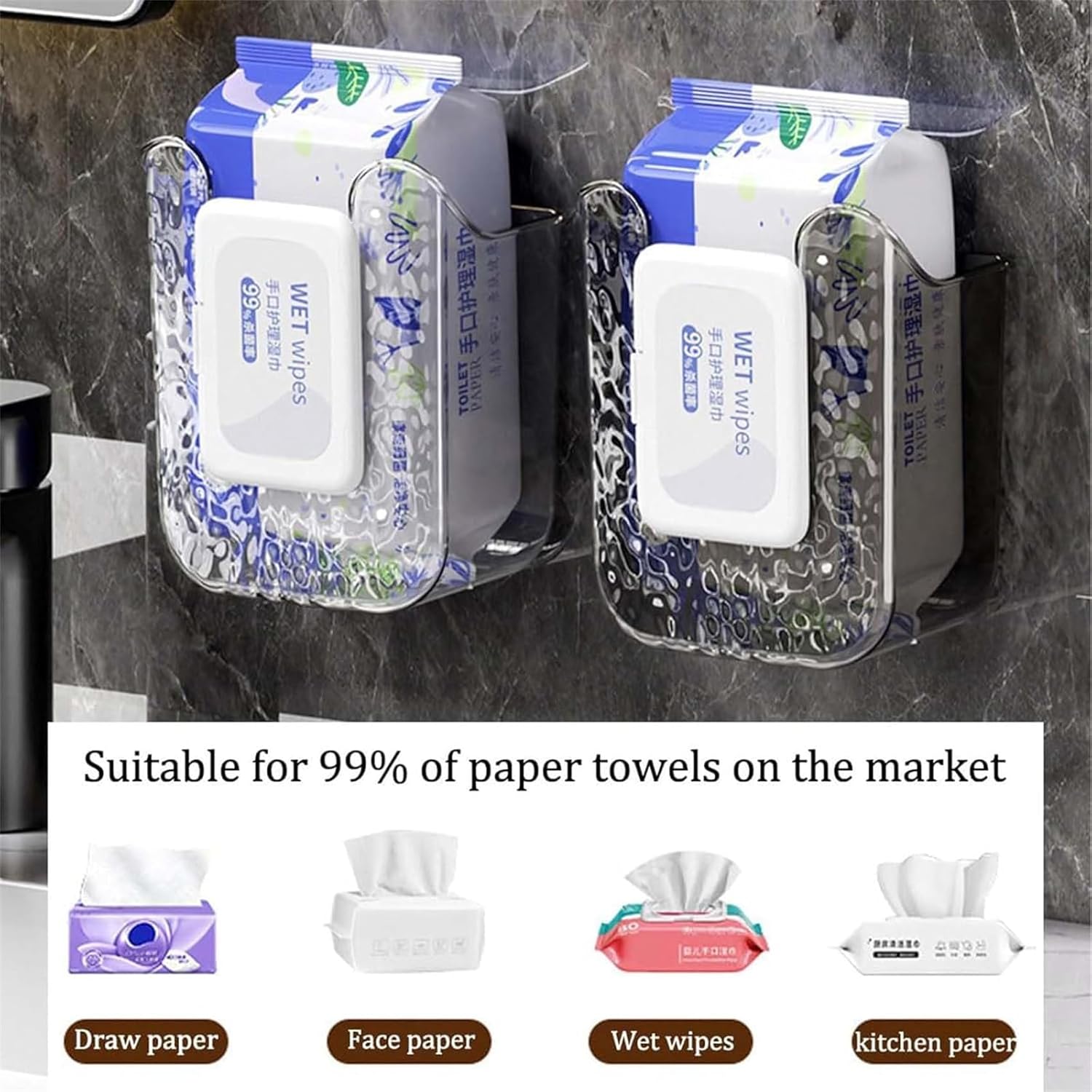 All-In-One Wall-Mounted Kitchen Wipes Storage Box