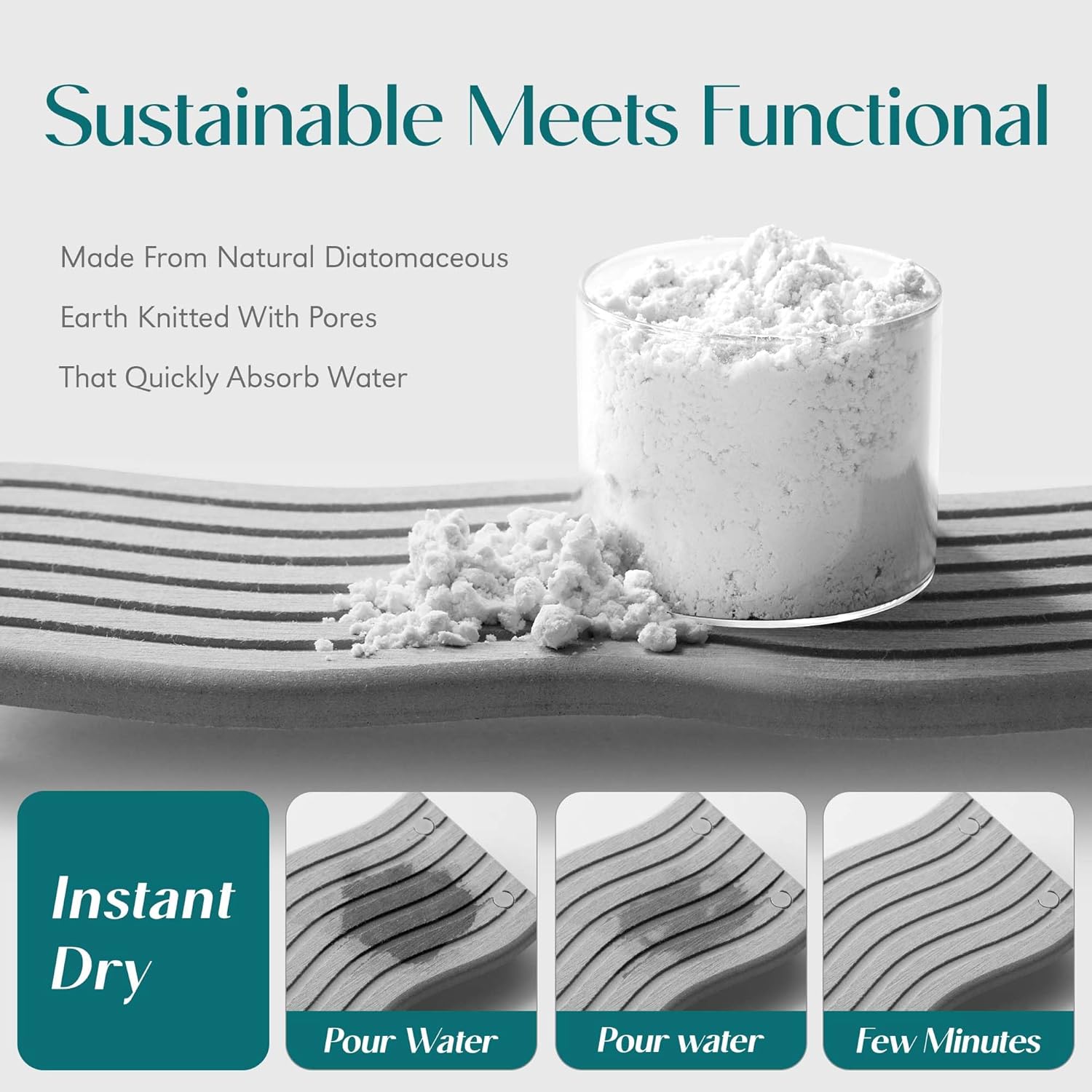 Dreatim Water Absorbing Stone Tray for Sink - Grey 9 x 4