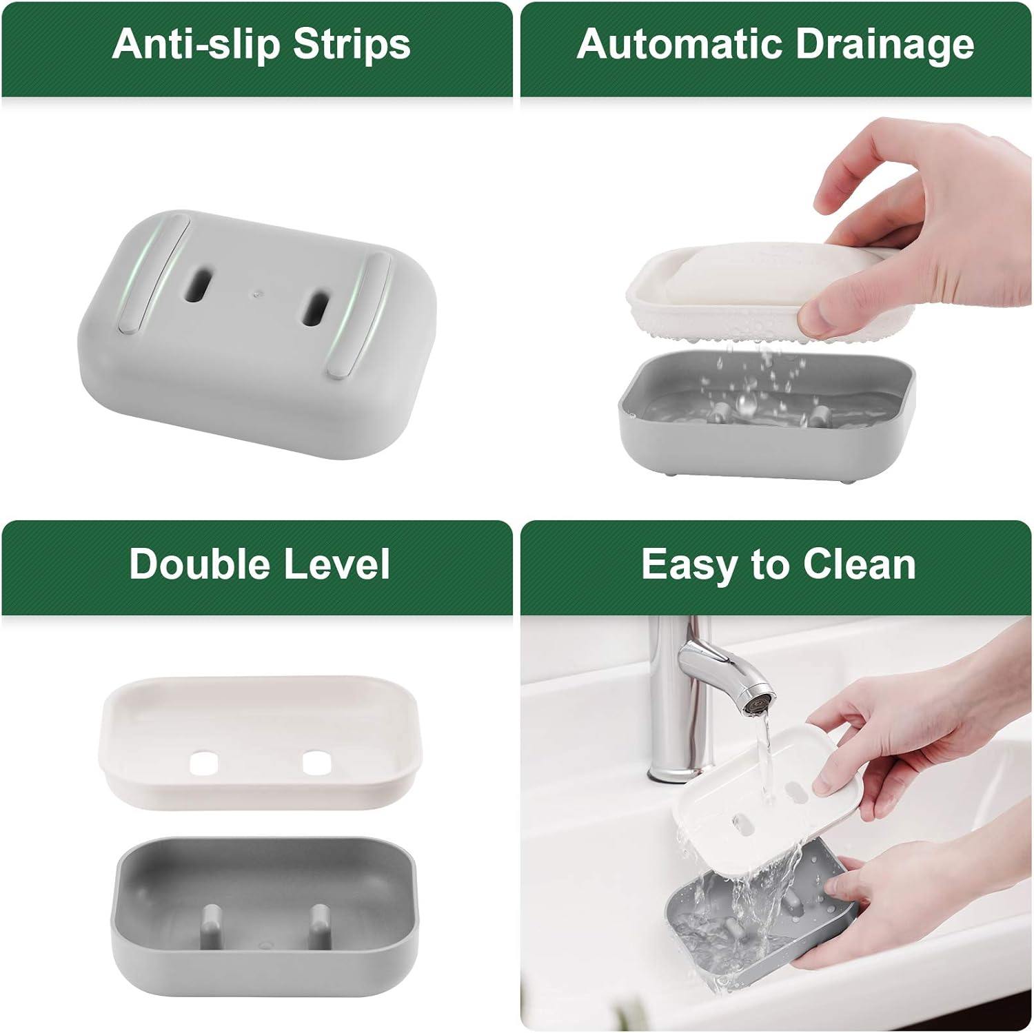 VITVITI Toothbrush Holder with 2 Cups and Soap Dish 1