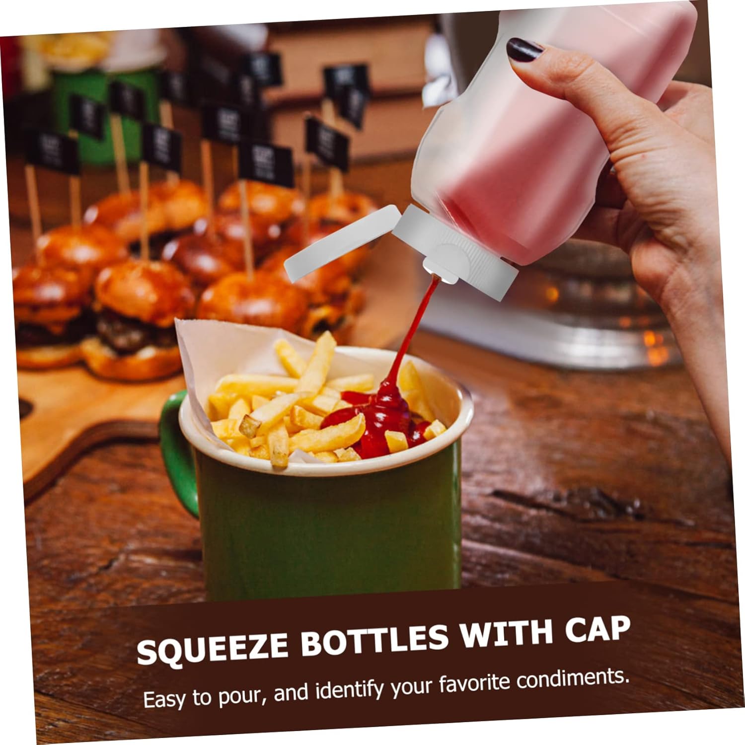 Mini Set of Sturdy Condiment Squeeze Bottles