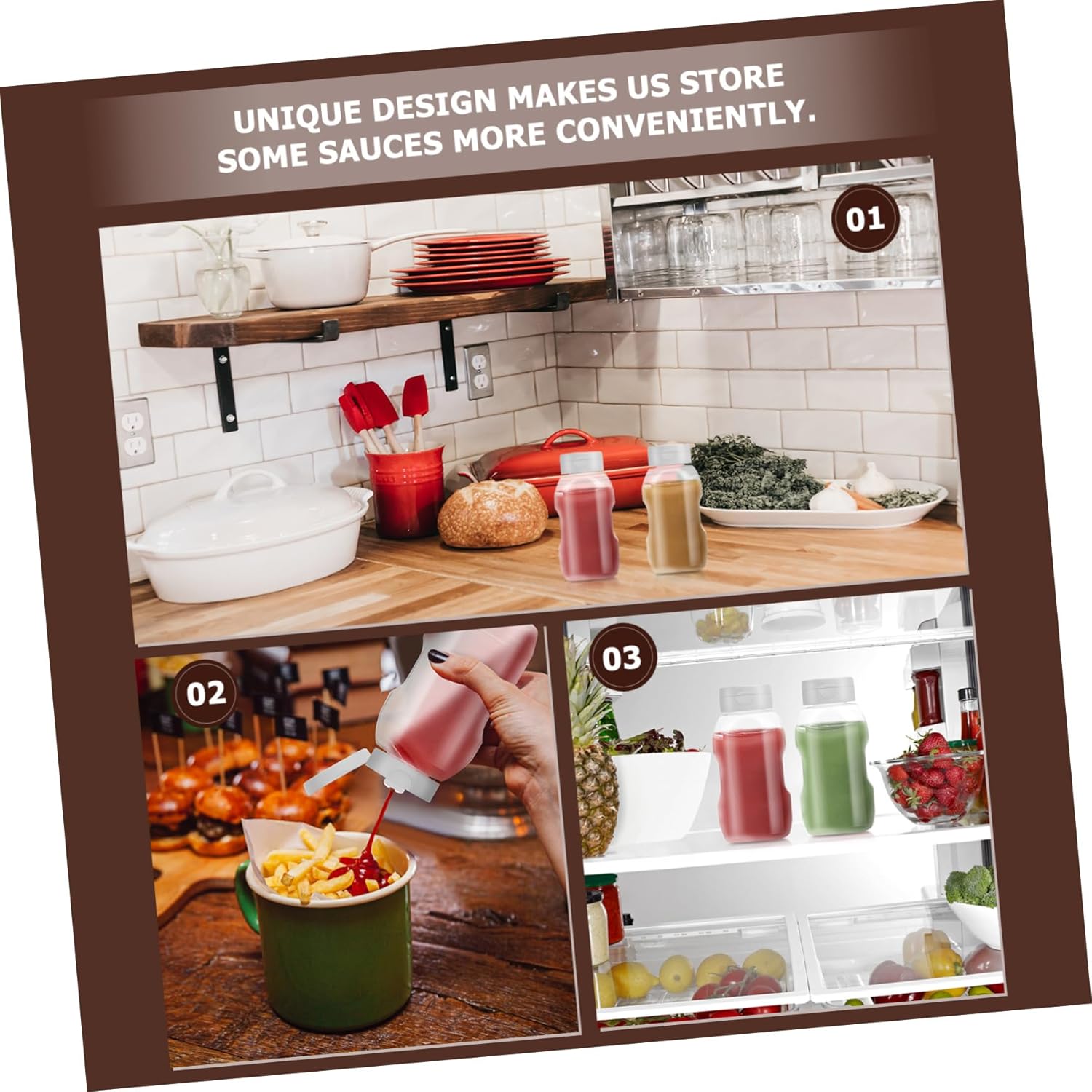 OKUMEYR - Squeeze Condiment Bottles with Easy Dispensing
