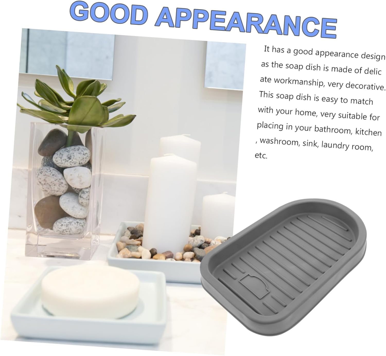 Unomor Sponge Holder Soap Storage Tray for Kitchen Bathroom