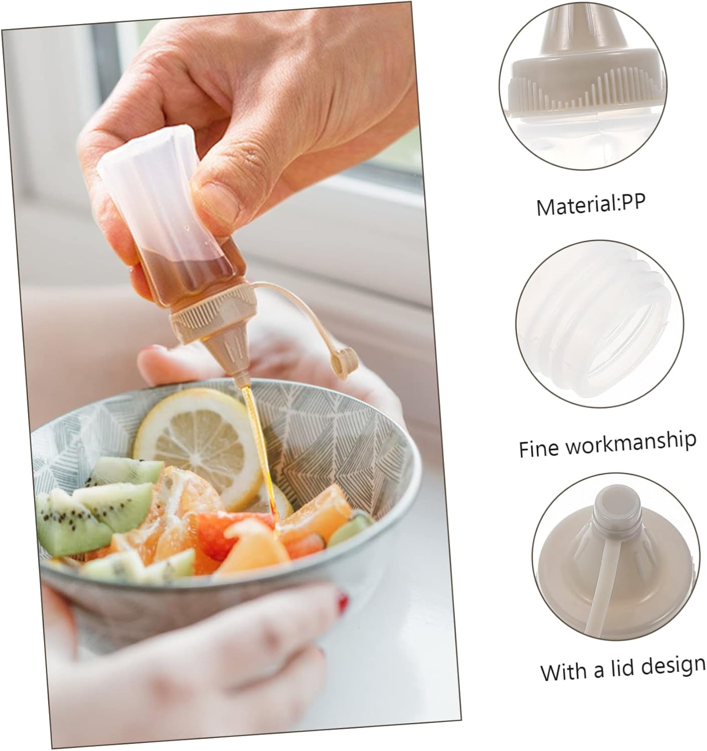 8 Pcs Condiment Squeeze Bottles Set for Kitchen