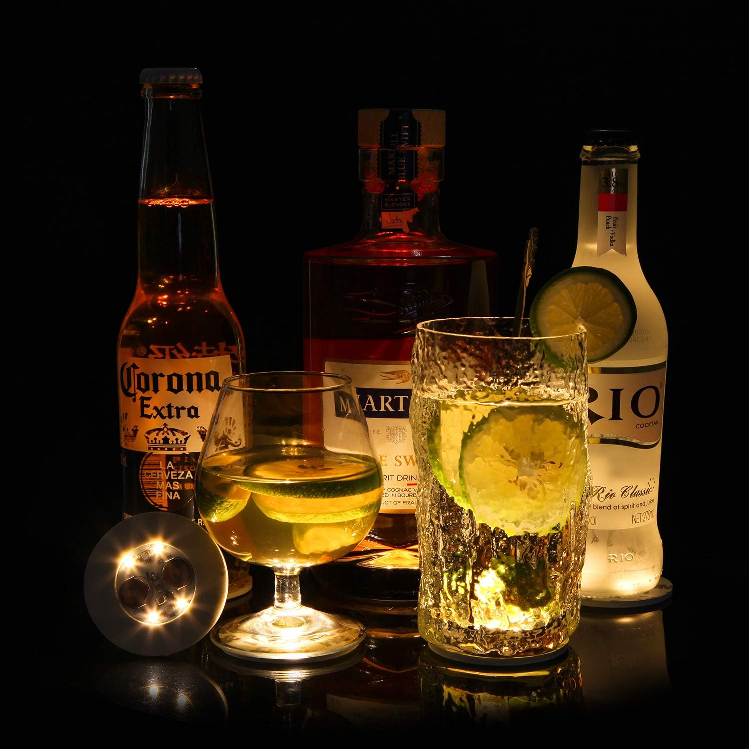 LED Bottle Lights with 3M Sticker - 7 Bottles Warm White