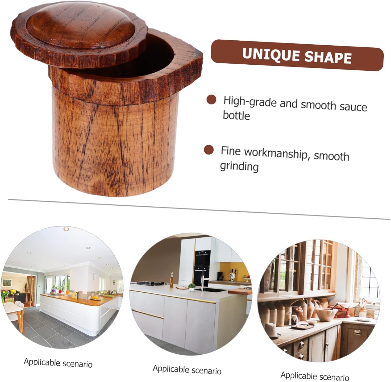 Aesthetically Designed Small Wood Condiment Bottle for Home Use