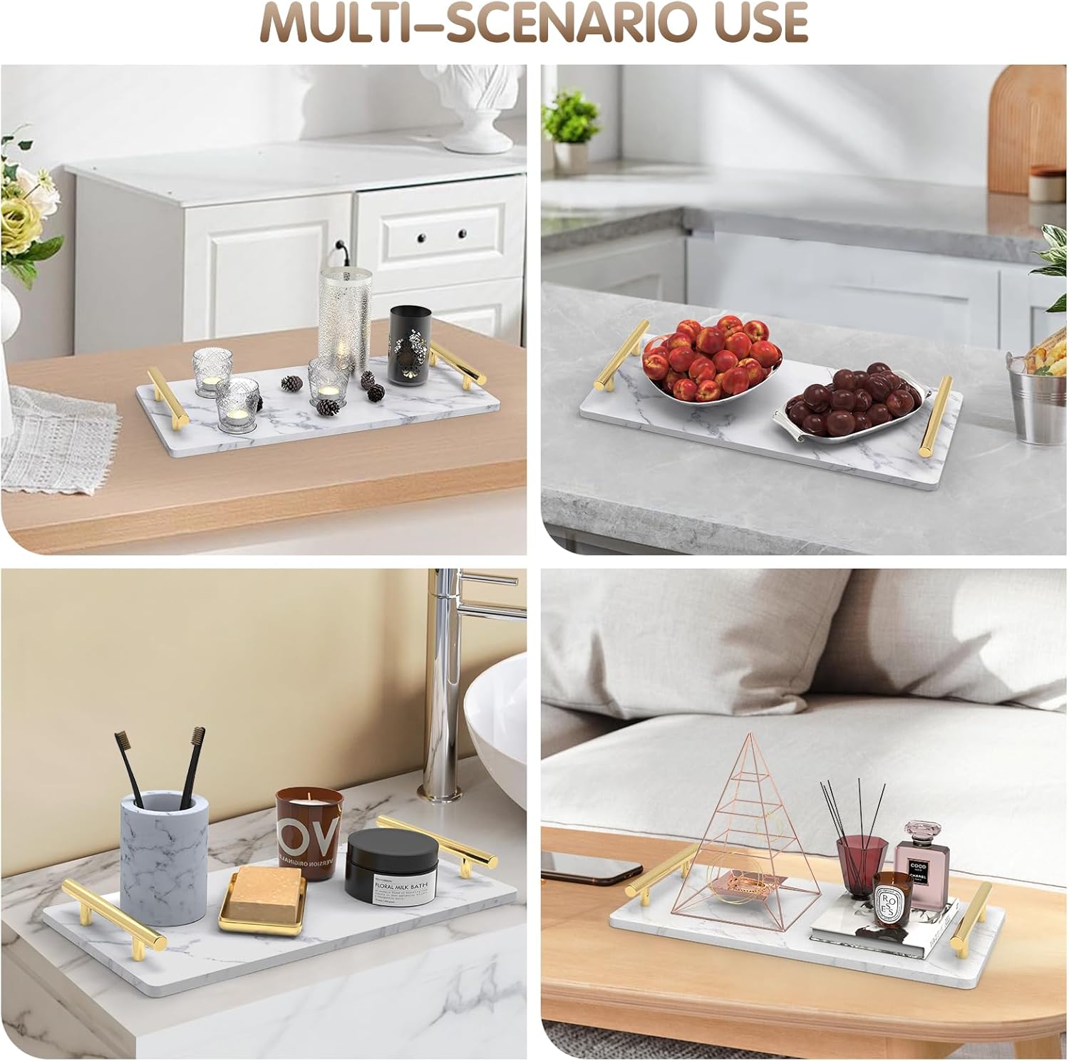 Elegant Marble Vanity Tray for Privacy Style in the Bathroom