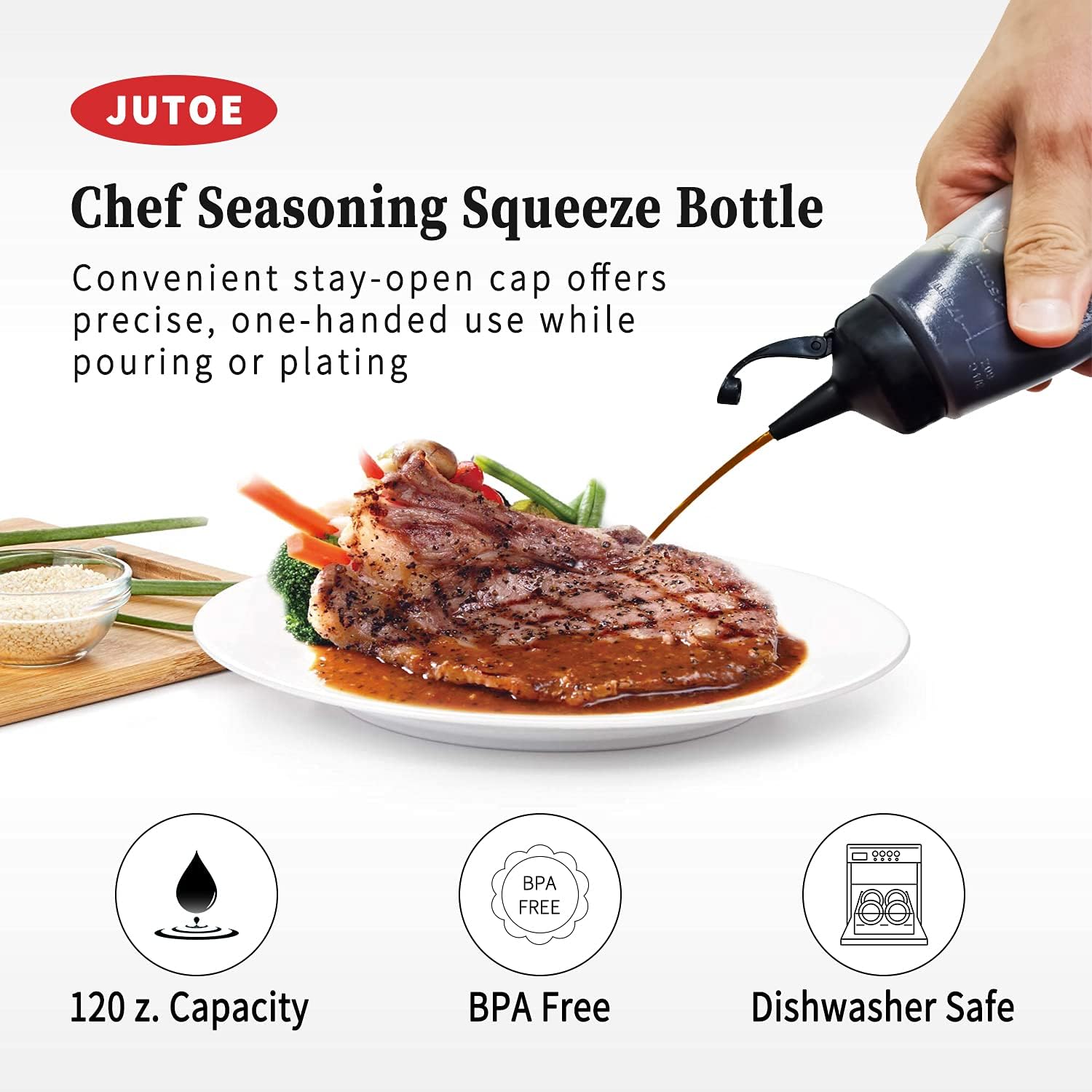 Jutoe 3-Pack Squeeze Condiment Bottles