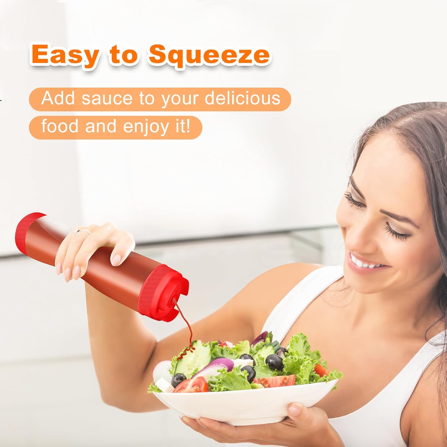 CHIVENIDO 6PCS 16oz Condiment Squeeze Bottles