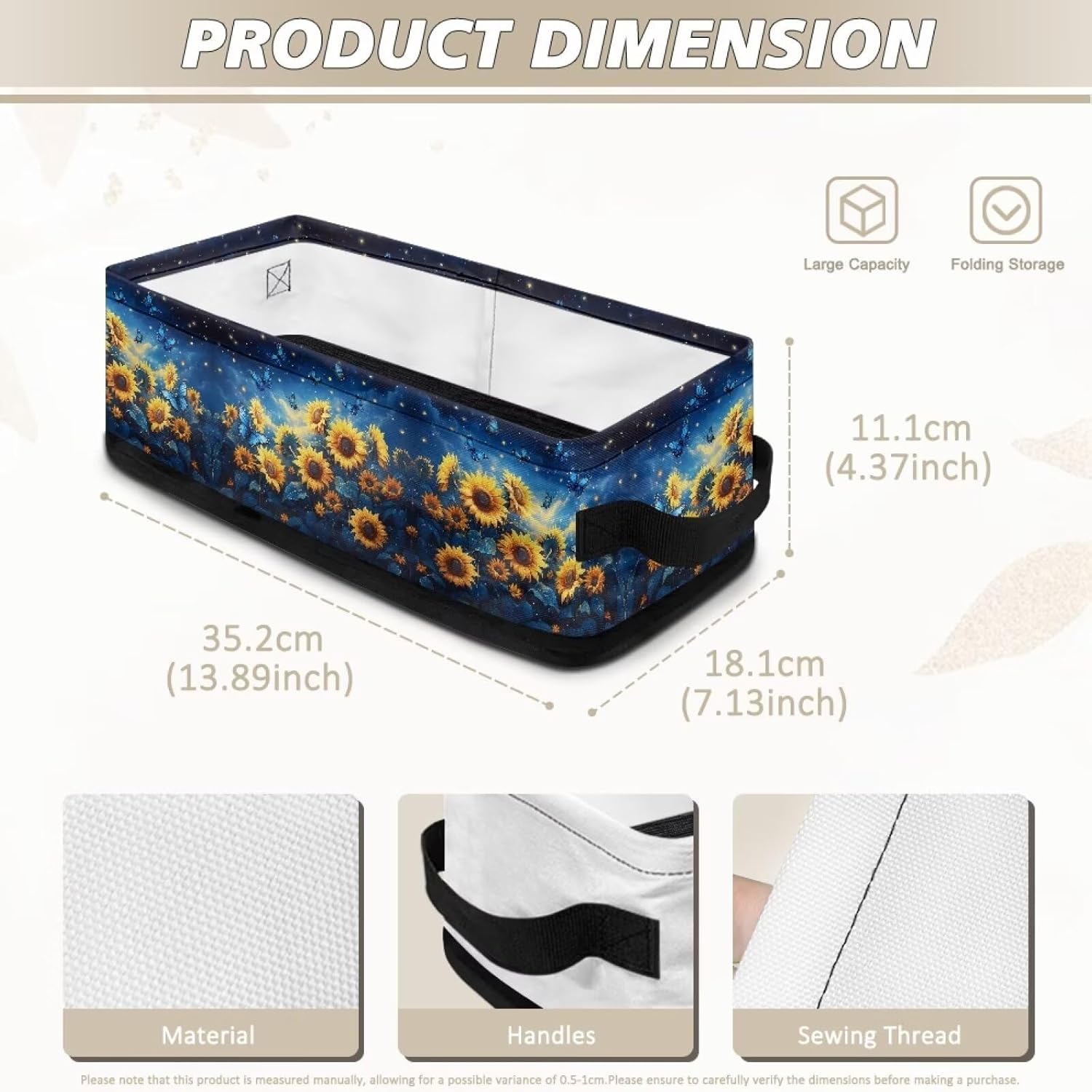 Voxugoniy Sunflower Blue Butterfly Toilet Paper Basket