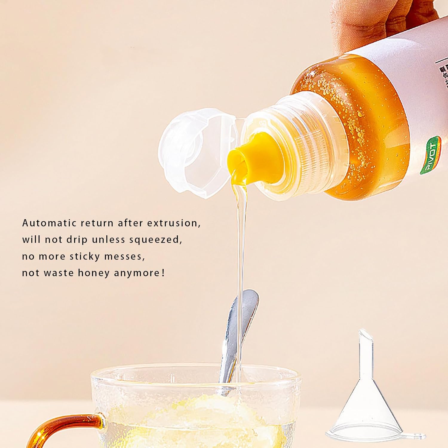 Adjustable Funnel 2-Piece Honey Squeeze Bottles