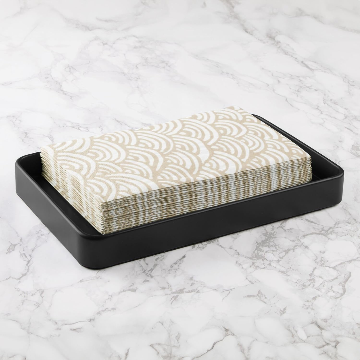 Elevate Bathroom Organization with iDesign Steel Vanity Tray - Matte Black