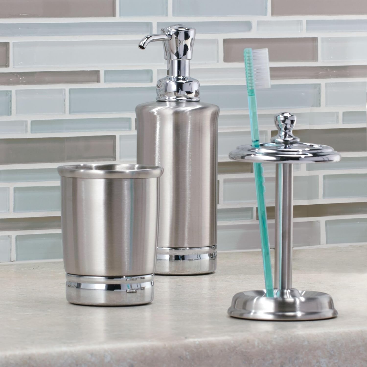 Stainless Steel bathroom tumbler elegant storage organizer for essentials