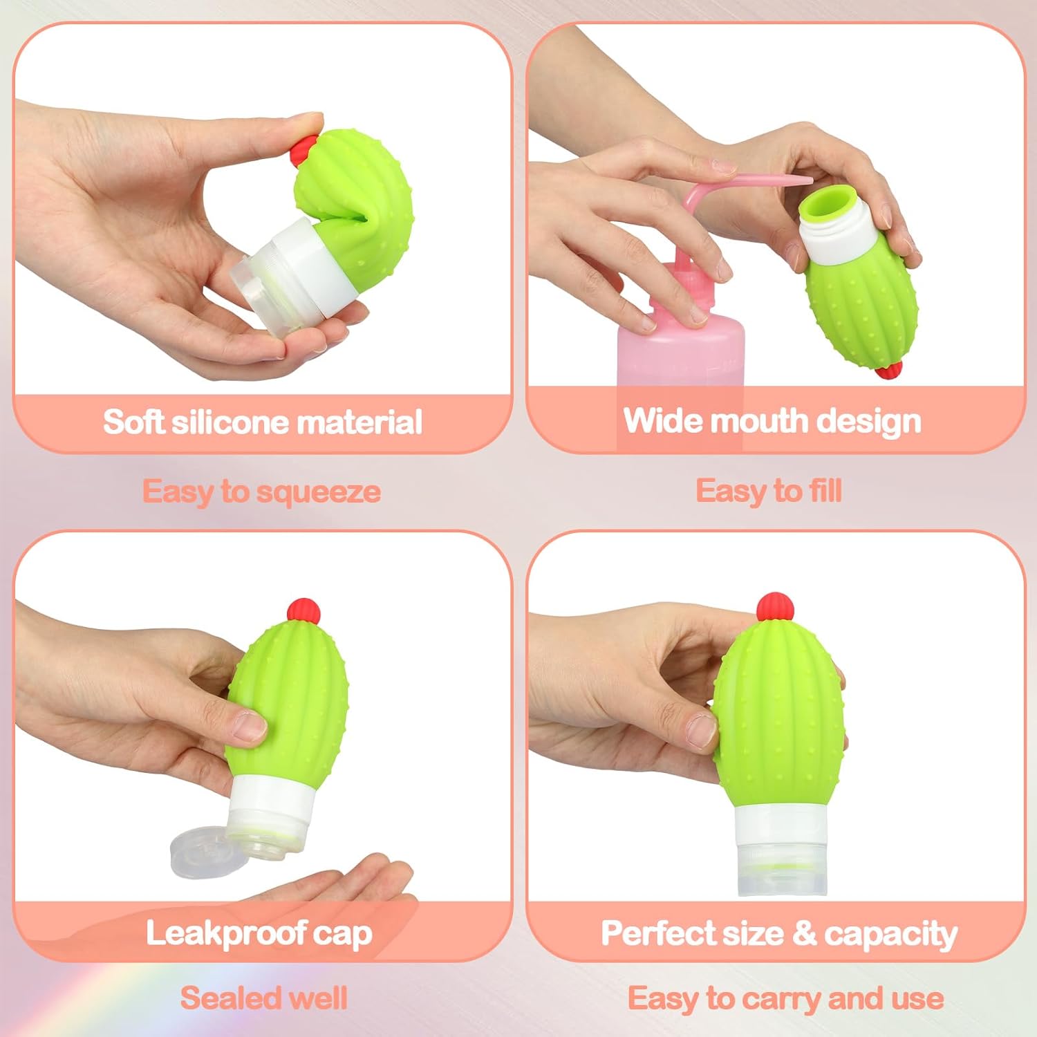 Mini Leak-Proof Silicone Squeeze Bottles for Kitchen and Camping