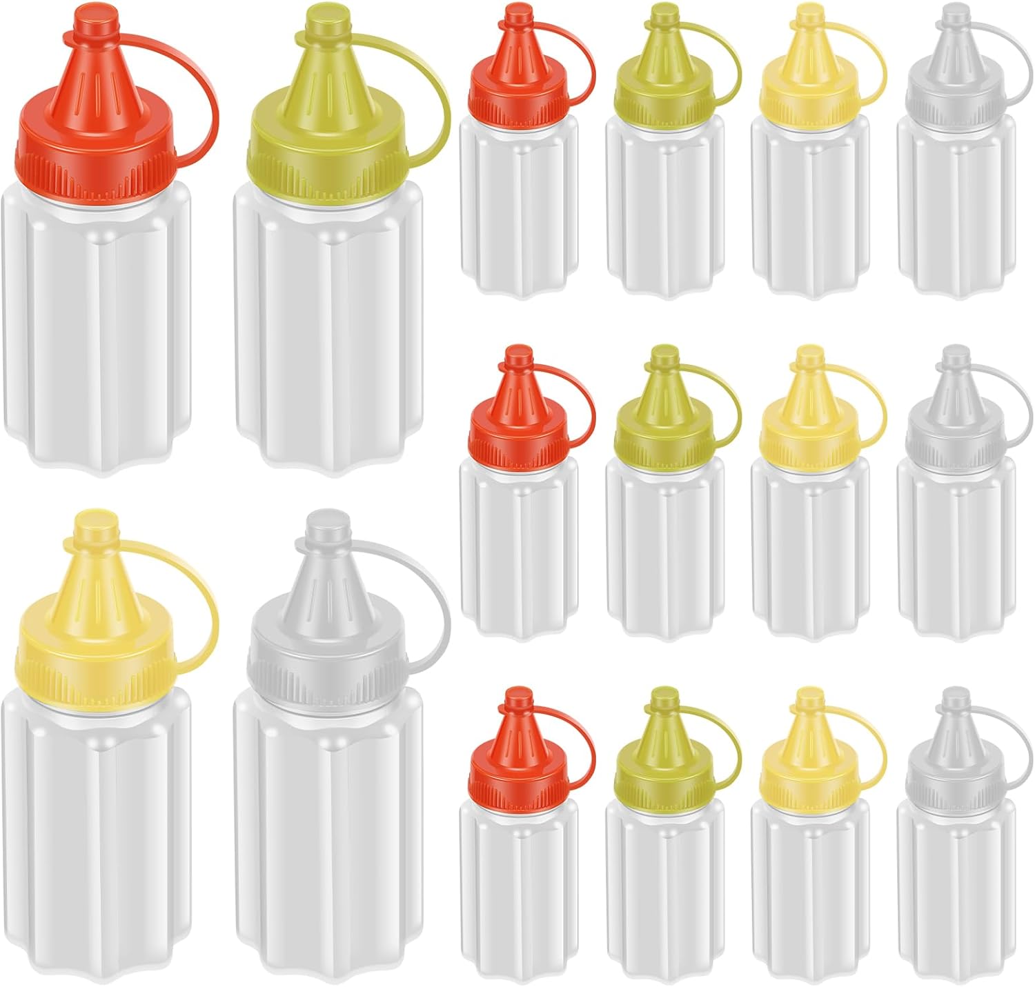 16-Piece Mini Condiment Squeeze Bottles