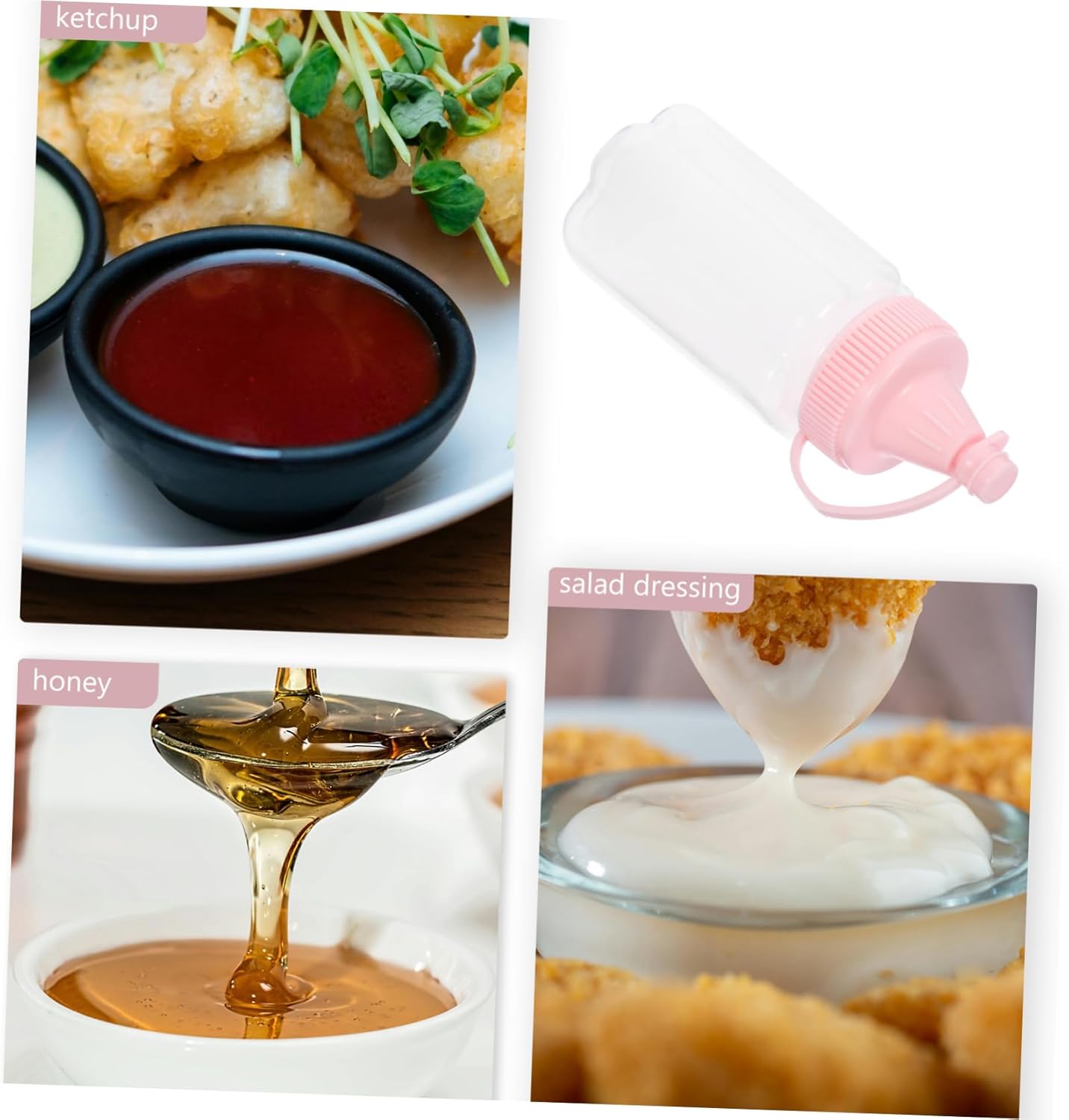 Sleek Squeeze Bottle Set for Ketchup Mustard Salads and More