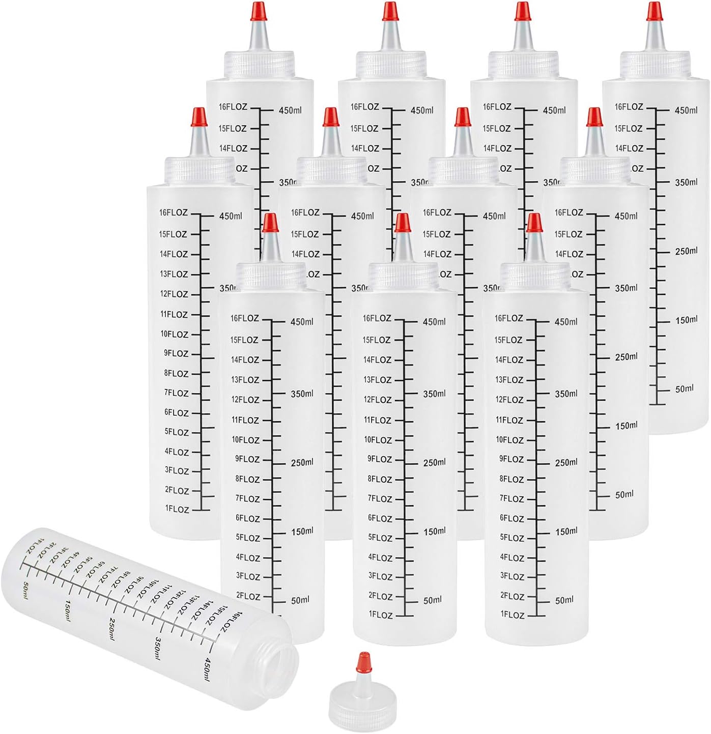 Foraineam 12-Pack 16 oz Condiment Squeeze Bottles