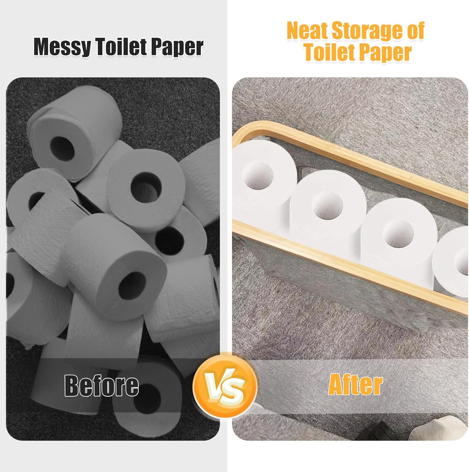 Stylish Durable Space-Saving Toilet Paper Organizer