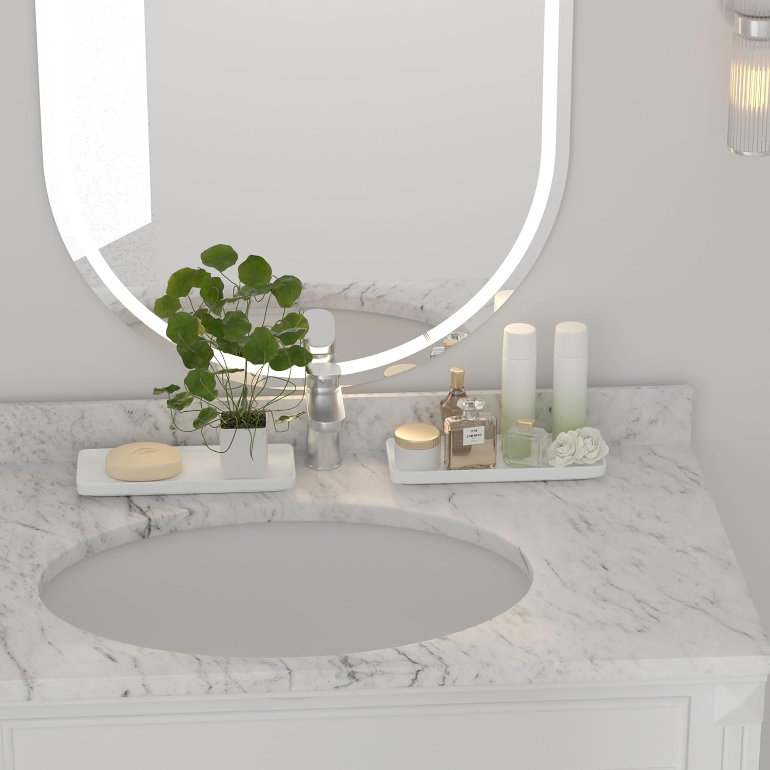 YEECOPON Premium Ceramic Bathroom Tray