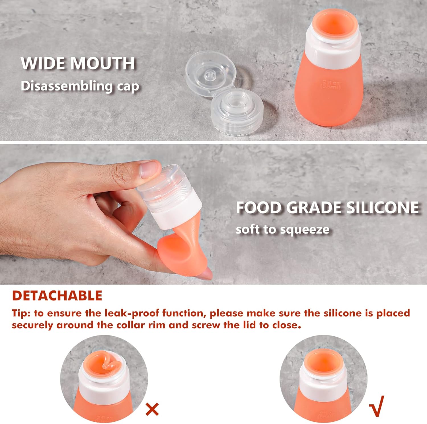 Webake 2oz Leak-Proof Travel Containers