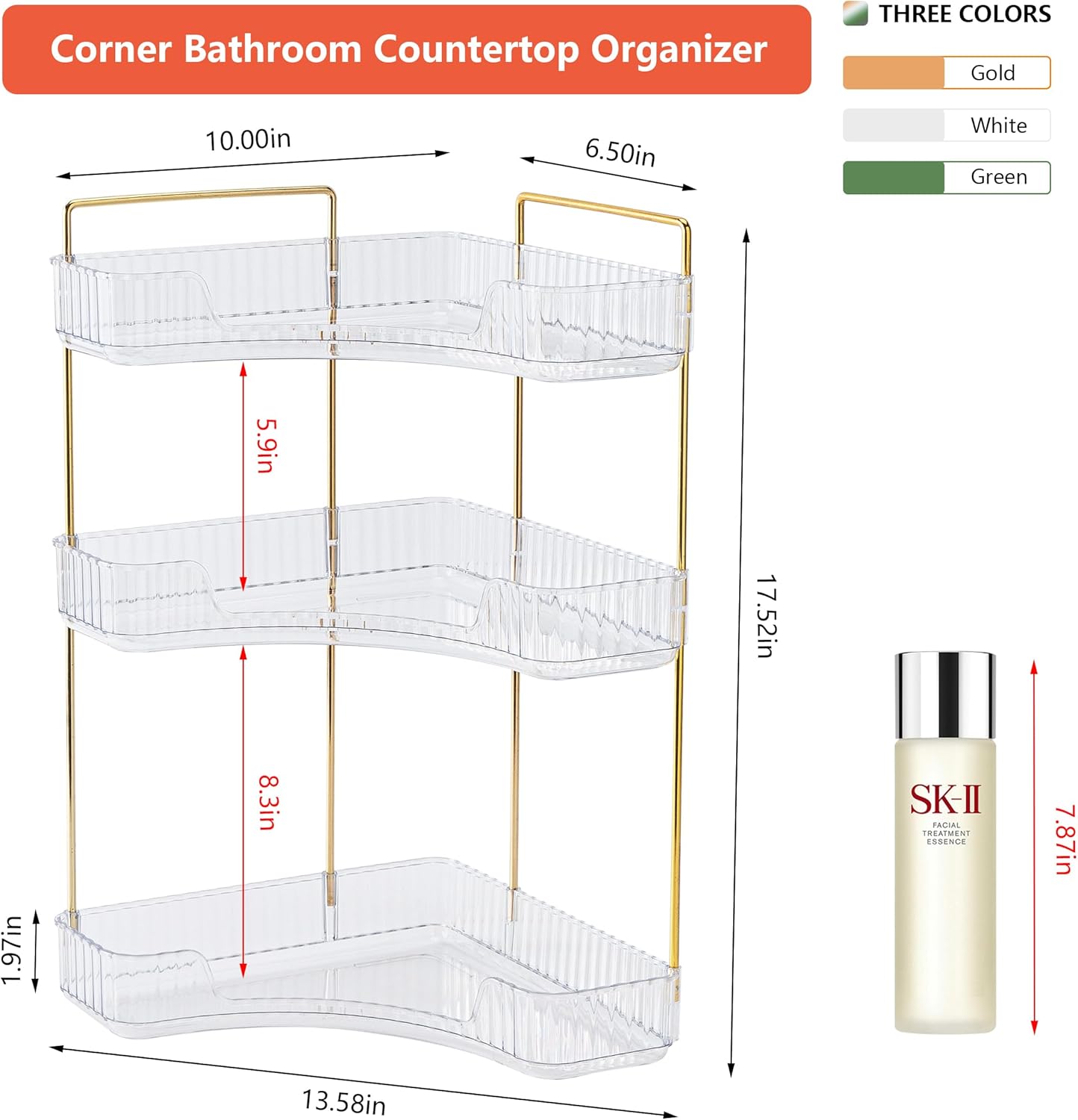 Bathroom Counter Organizer - Corner Organizer for Vanities